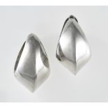 Georg Jensen/ Nanna Ditzel Pair of earrings Plain silver, shaped like rings. Model 126B designed