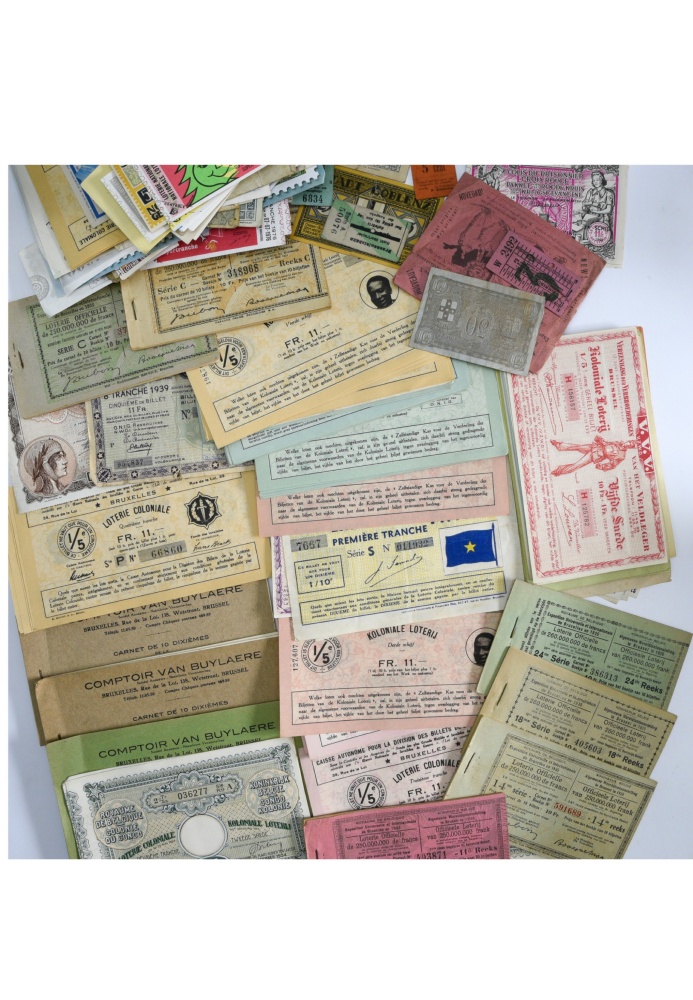 Belgium and Belgian Congo mixed lot of lotery tickets, transports tickets, Colonial lotery tickets - Image 2 of 2