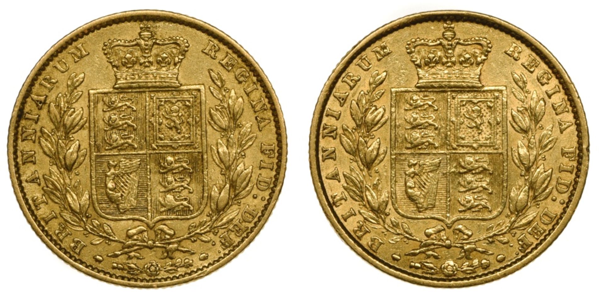 Great Britain Victoria (1837-1901), Sovereign (2), 1860, 1860 large 0 (Marsh 43 ; S.3852D). 1860, - Image 3 of 3