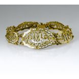 Lucien Gautrait Neoclassical bracelet 18 kt yellow gold, inlaid with white enamel, composed of 4