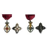 Greece Order of George I, Commander's cross, 87mm x 47mm and Grand officer's breast badge, 75mm,