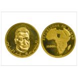 Chad Republic (1960- ), 10 000 Francs, 36.03g, 1970, Brussels, head of Nasser, rev. Map of Africa (