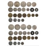 Tunisia mixed lot of coins, 20 Francs (3), AH1349/1930, AH1353/1934, AH1358/1939 ; 10 Francs (2)