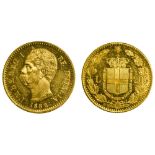 Italy Umberto I (1878-1900), 20 Lire, 6.44g, 1882 R, Rome (Fr.21; Gig.12 ; KM.21). Scratches,