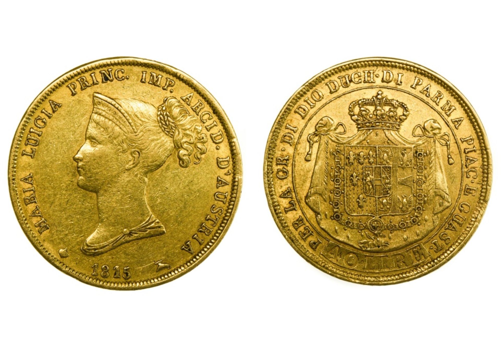 Italy, Parma Maria Luigia (1815-1847), 40 Lire, 12.86g, 1815, Milan (Gig.1; Fr.933 ; KM.C.32).