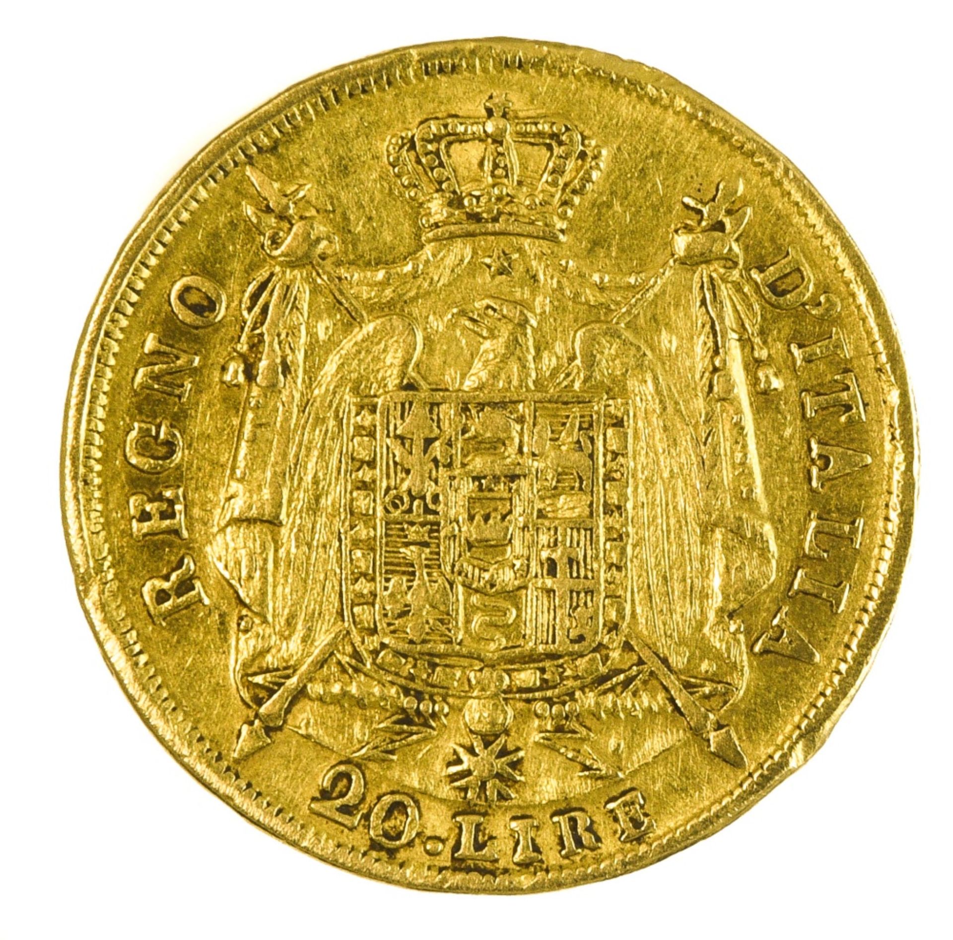 Italy, Kingdom of Napoleon Napoleon I (1805-1814), 20 Lire, 6.41g, 1814 M, Milan (Fr.7 ; KM.11). - Image 3 of 3