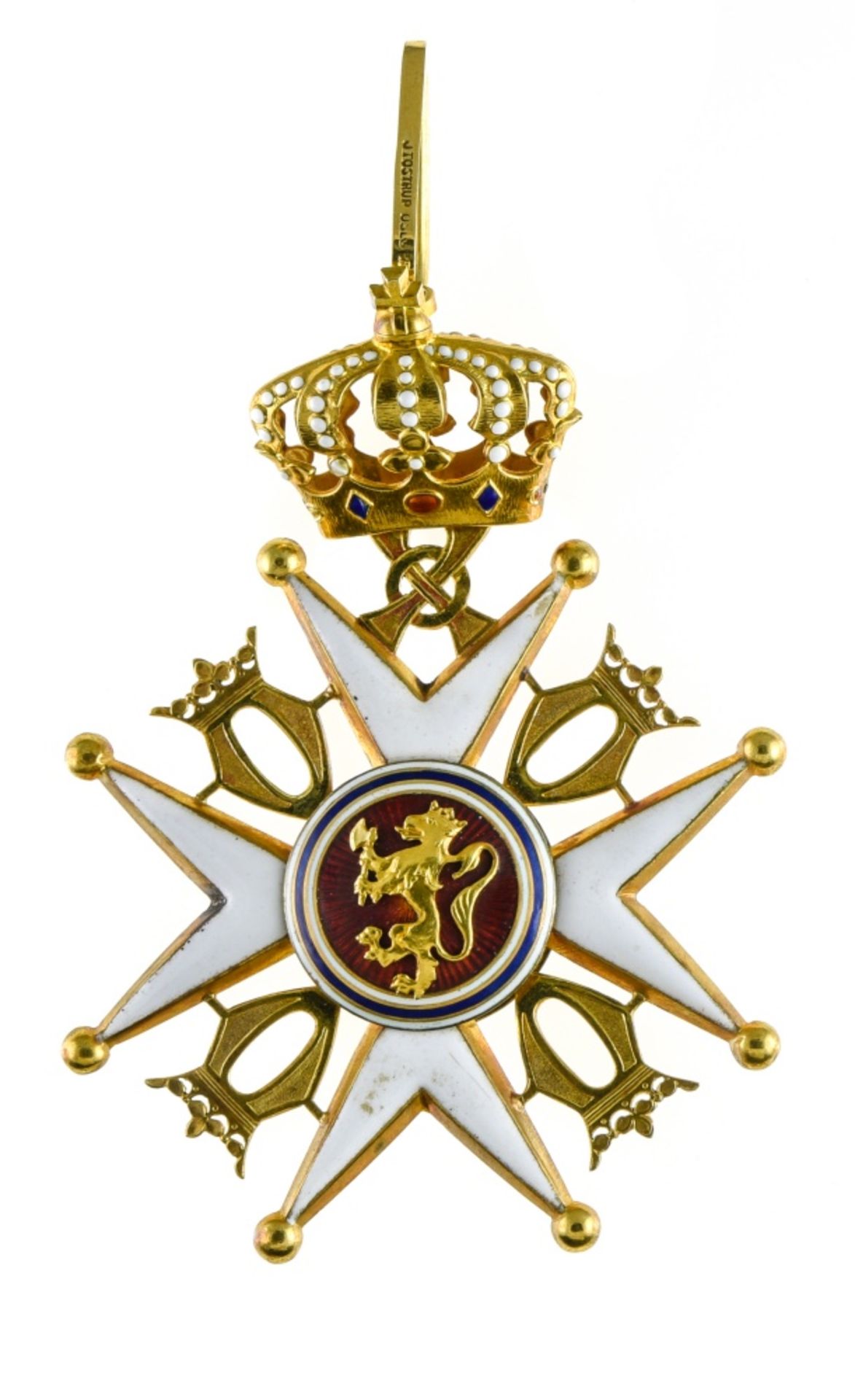 Norway Order of Saint Olaf, Commander's cross, type 3, without lion on crown, 61mm x 85mm, signed - Image 2 of 3