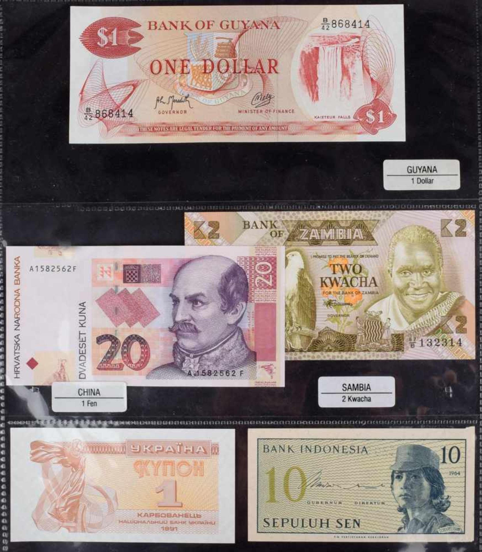 Konvolut Papiergeld alle Welt insg. über 40 Scheine, dabei u.a. 1 x 10 Sen Indonesien 1964, 1 x - Bild 2 aus 4