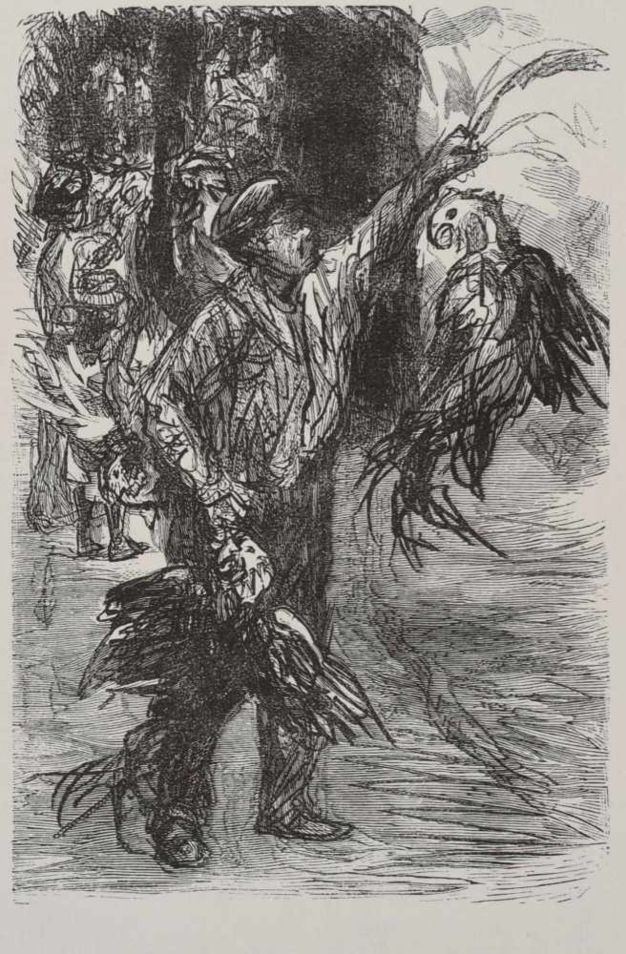 Liebermann, Max (1847 Berlin - 1935 ebd.) Holzschnitt auf Bütten, "Der Papageienmann", - Bild 2 aus 2