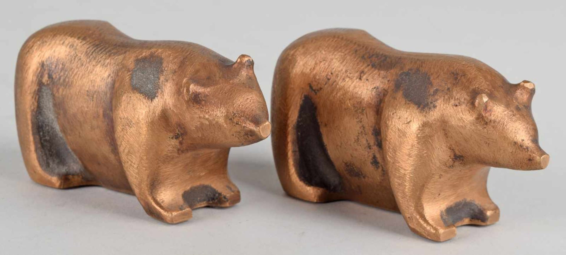 Börner, Klaus (1951 Hildesheim - ) Bronze, partiell dunkel patiniert, zwei "Abruzzenbären", - Bild 2 aus 3