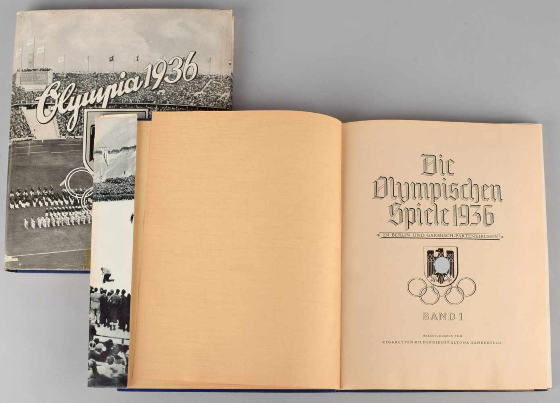 Paar Olympia-Sammelbilderalben 1936 Bände 1 und 2 "Die Olympischen Sommerspiele 1936 in Berlin und - Bild 2 aus 2