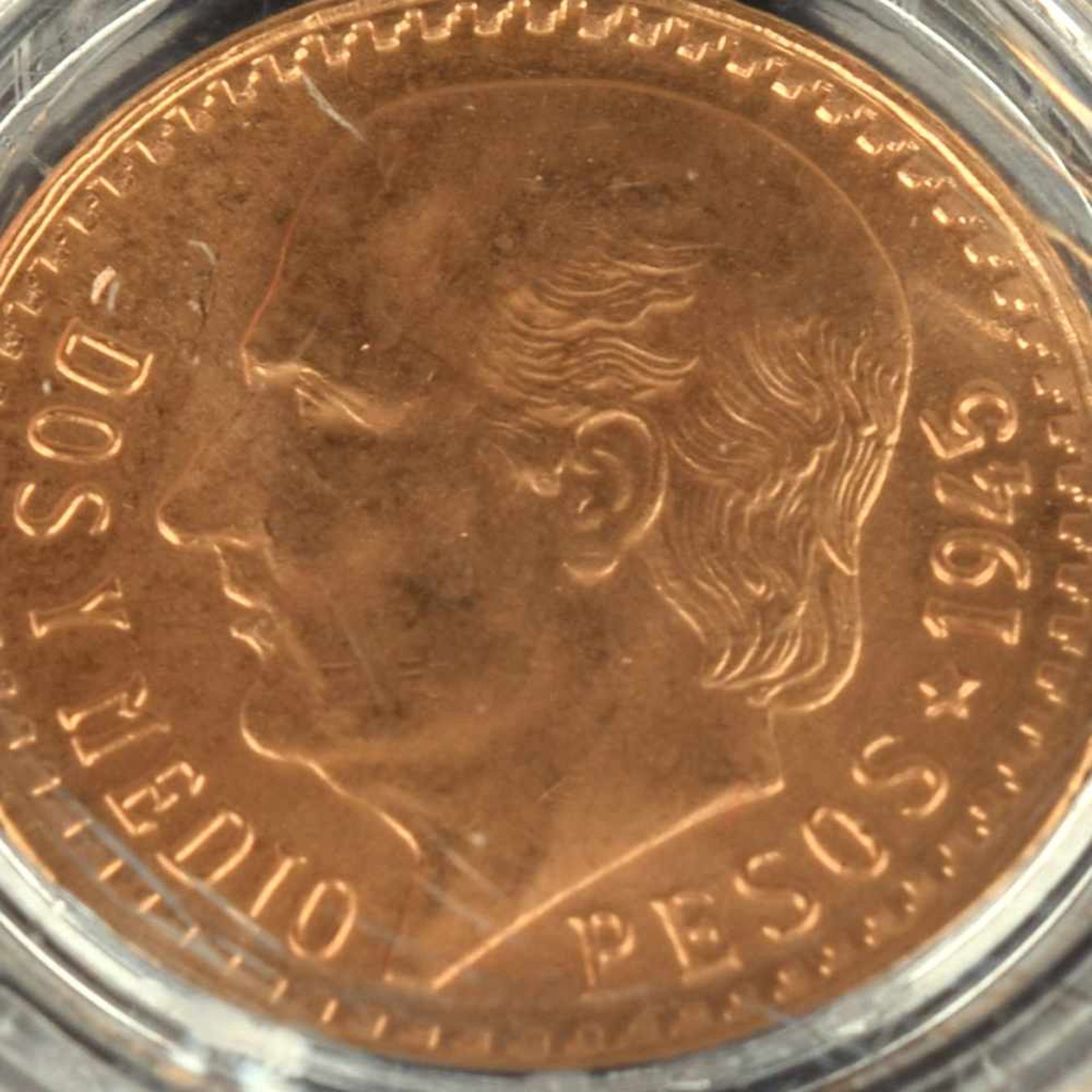 Goldmünze Mexiko - Centenario 2,5 Pesos in Gold, 900/1000, D ca. 15,5 mm, 2,083 g, av. Miguel