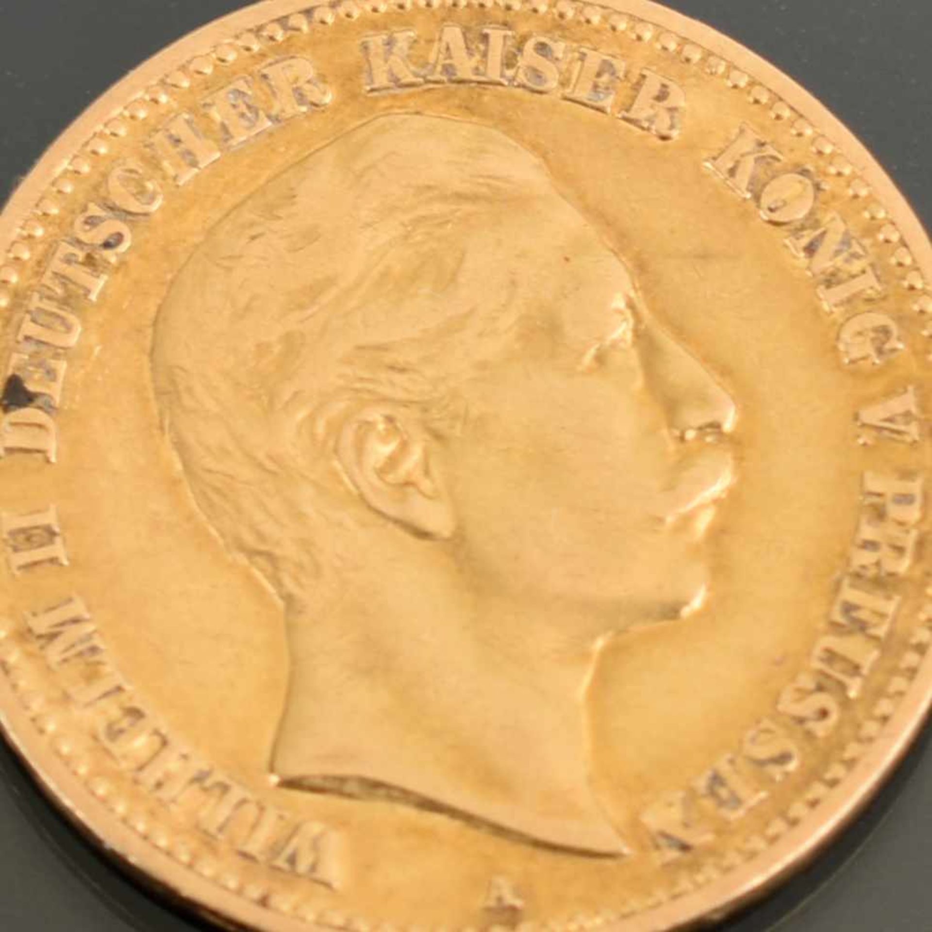 Goldmünze Kaiserreich - Preußen 1893 10 Mark in Gold, 900/1000, 3,98 g, av. Wilhelm II. Deutscher