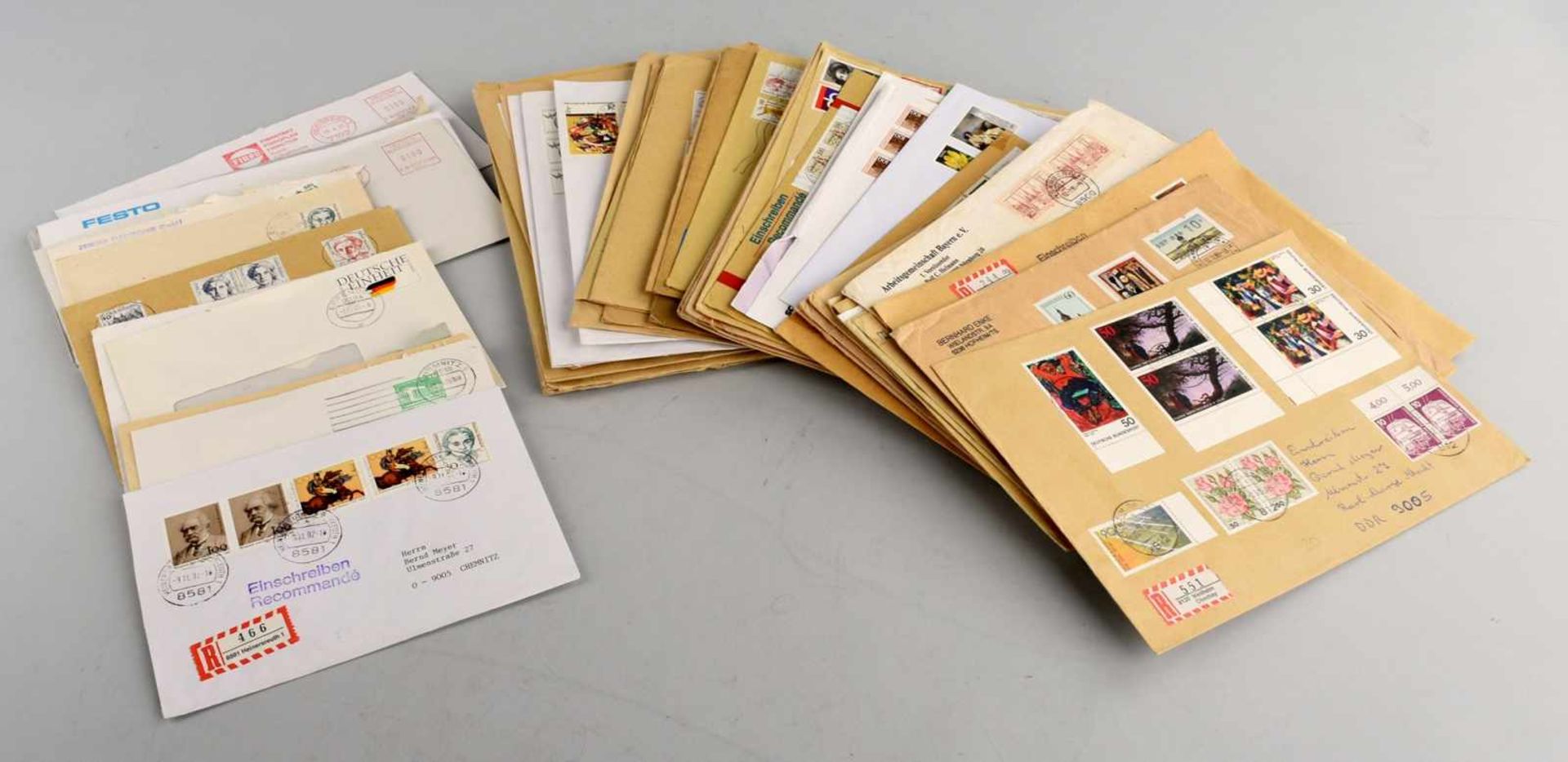 Konvolut Bedarfspost Bundesrepublik insg. wohl an die 420 Postkarten, Briefe, frankiert, ab 1989 bis - Bild 2 aus 2