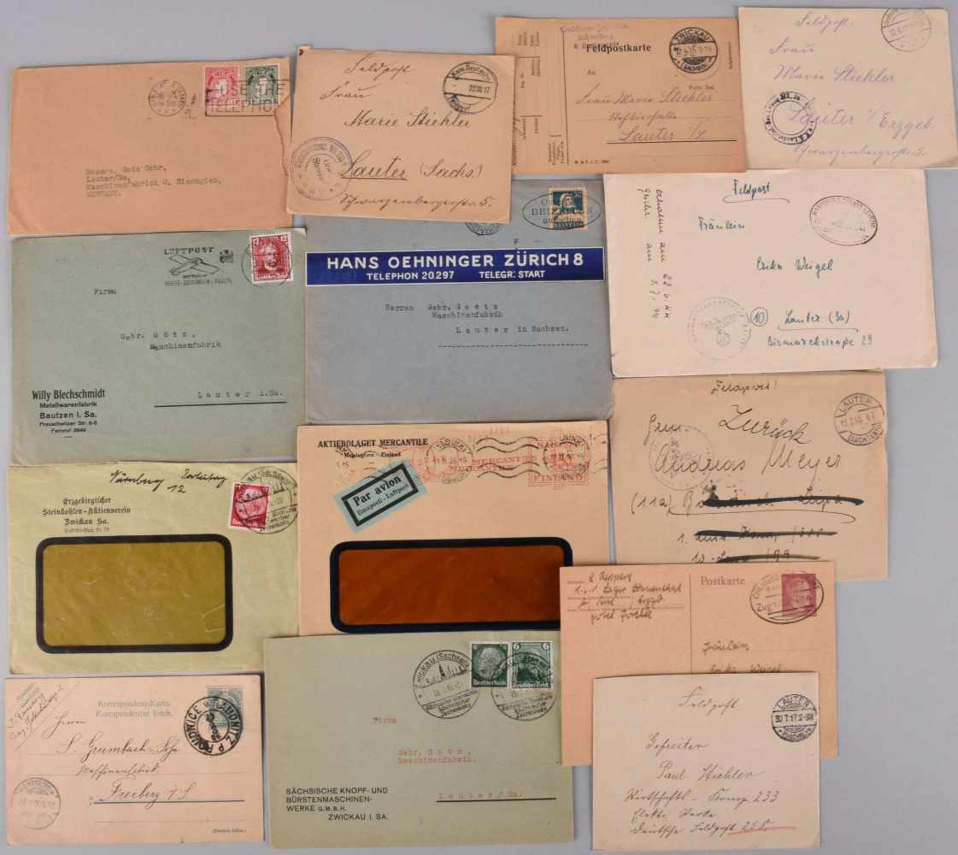Konvolut Firmenpost, Feldpostbriefe etc. insg. über 100 Briefe, Karten, Belegstücke, meist - Bild 2 aus 2