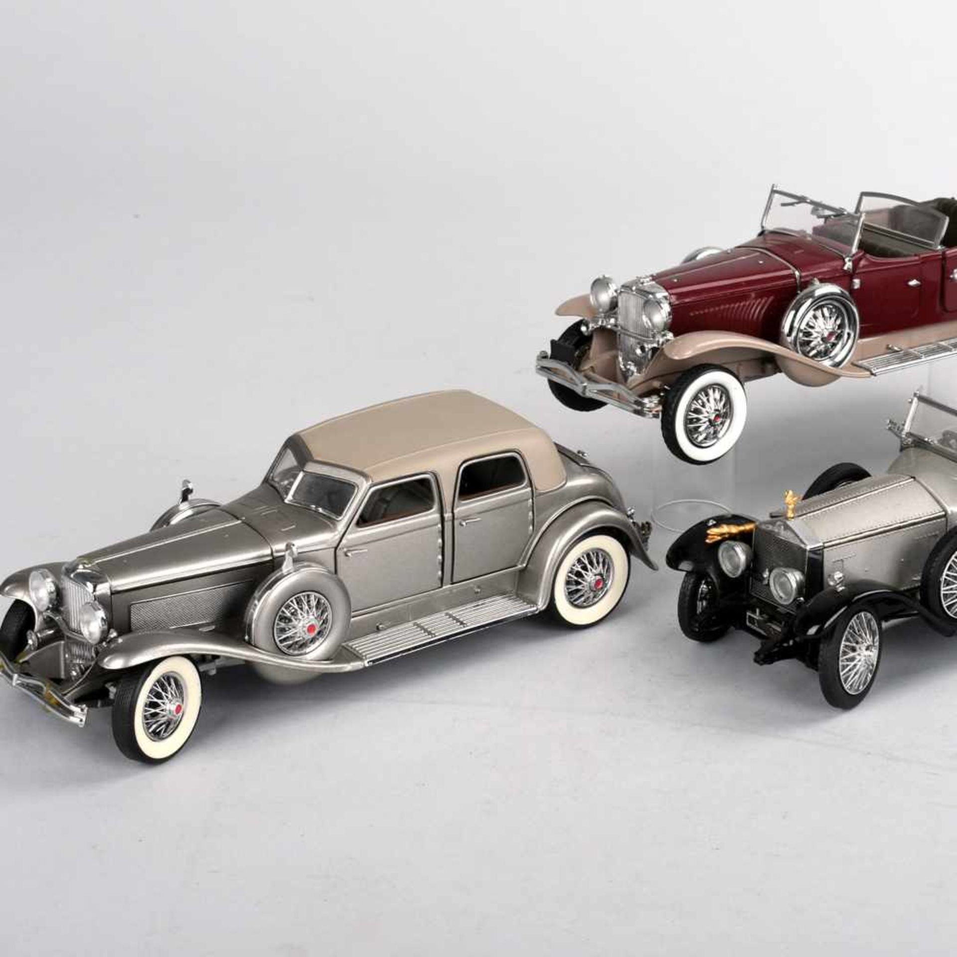Drei Automodelle Kollektion Franklin Mint Precision Models, Oldtimermodell Duesenberg SJ, Rolls