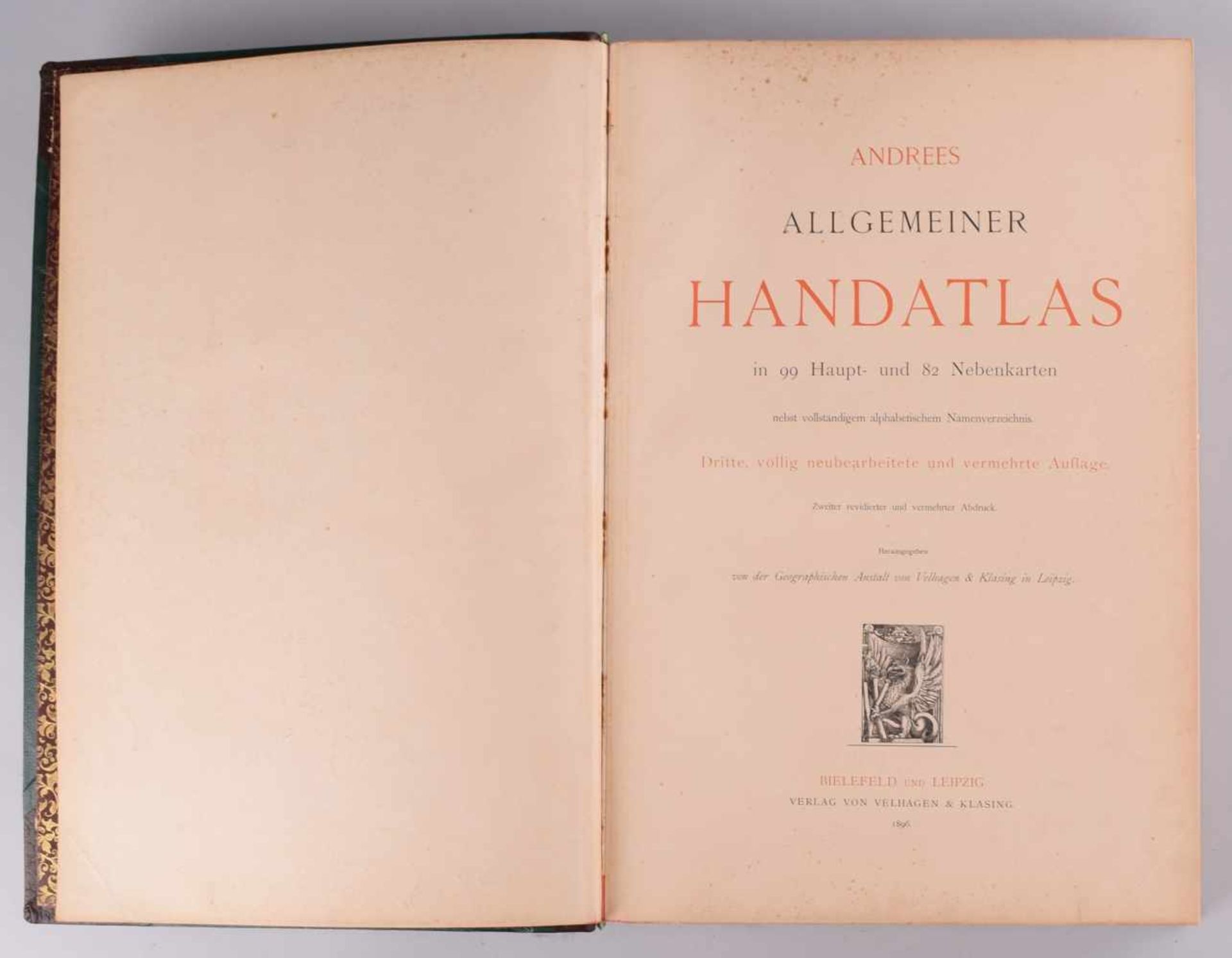 Andrees Allgemeiner Handatlas 1899 in 99 Haupt- und 82 Nebenkarten nebst vollst. alphabetischem - Bild 3 aus 4