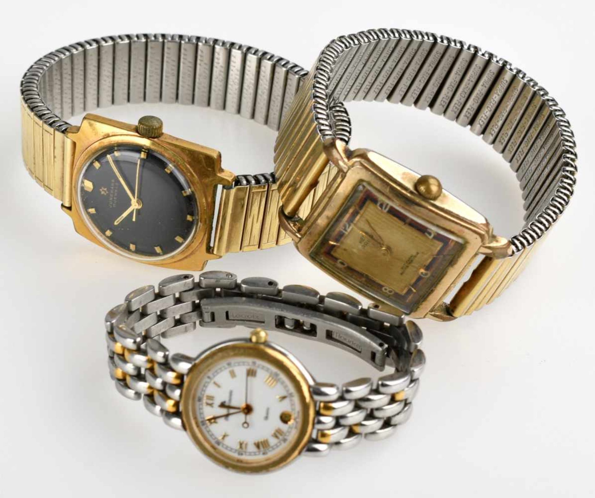 Drei Armbanduhren 2 Herrenarmbanduhren und 1 Damenarmbanduhr (Maurice Lacroix), ungeprüft, Alters- - Bild 2 aus 2
