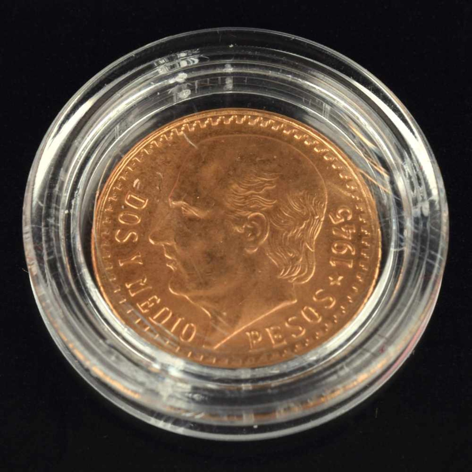 Goldmünze Mexiko - Centenario 2,5 Pesos in Gold, 900/1000, D ca. 15,5 mm, 2,083 g, av. Miguel - Bild 2 aus 3