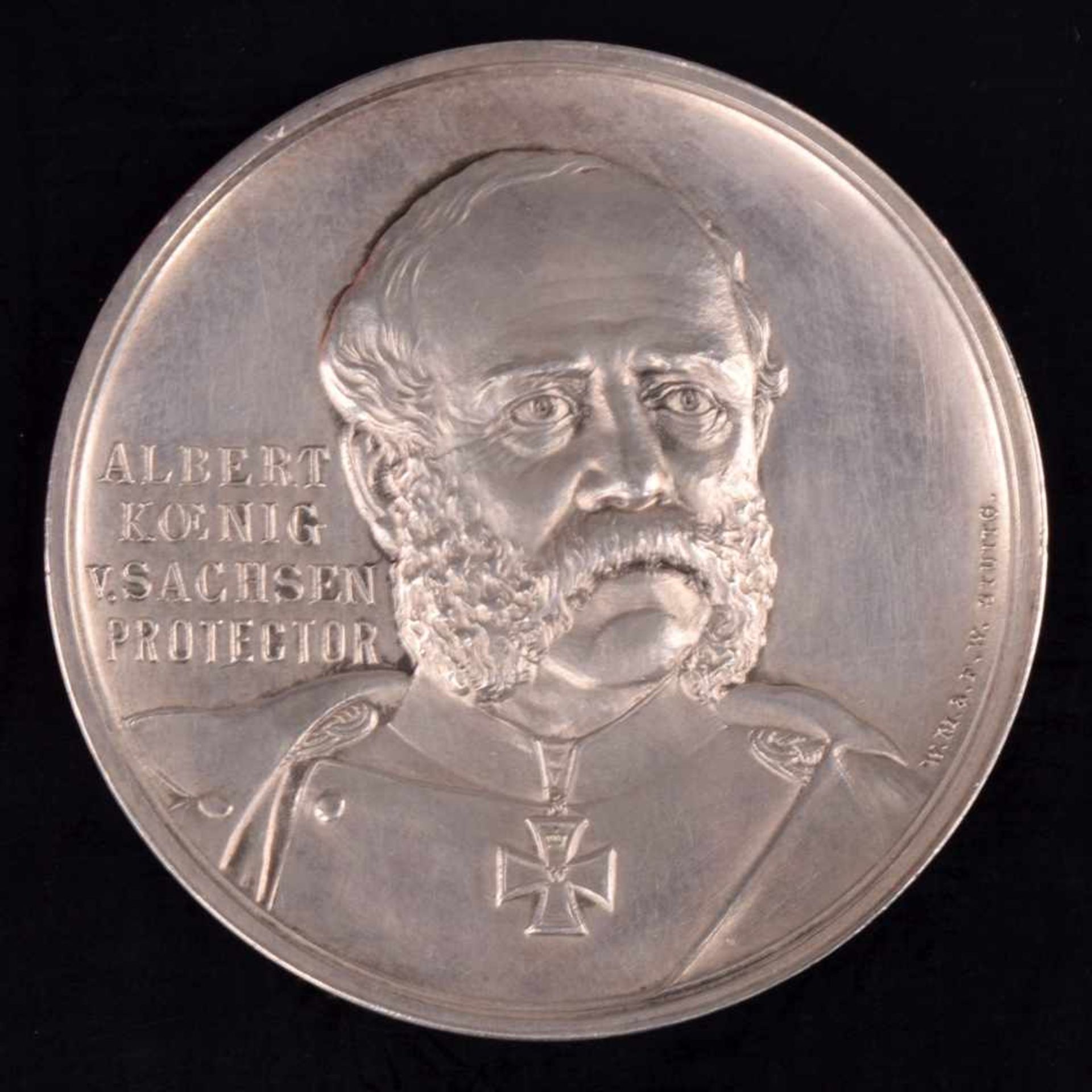 Historische Sachsen-Medaille 19. Jh. hrsg. auf das 17. Mitteldeutsche Bundesschießen Leipzig 1898, - Bild 2 aus 3