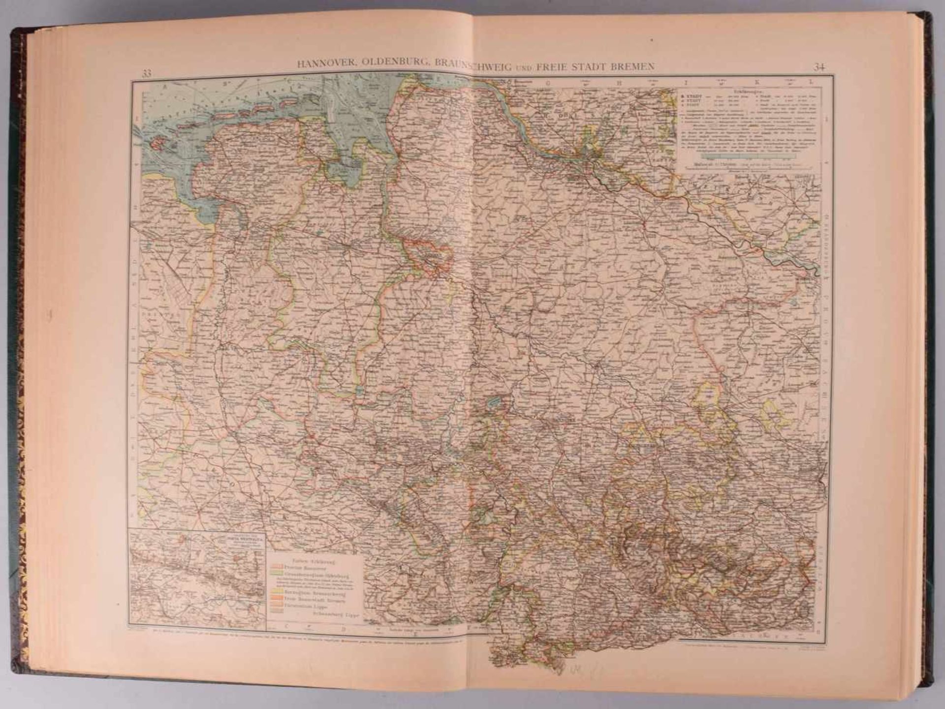 Andrees Allgemeiner Handatlas 1899 in 99 Haupt- und 82 Nebenkarten nebst vollst. alphabetischem - Bild 4 aus 4