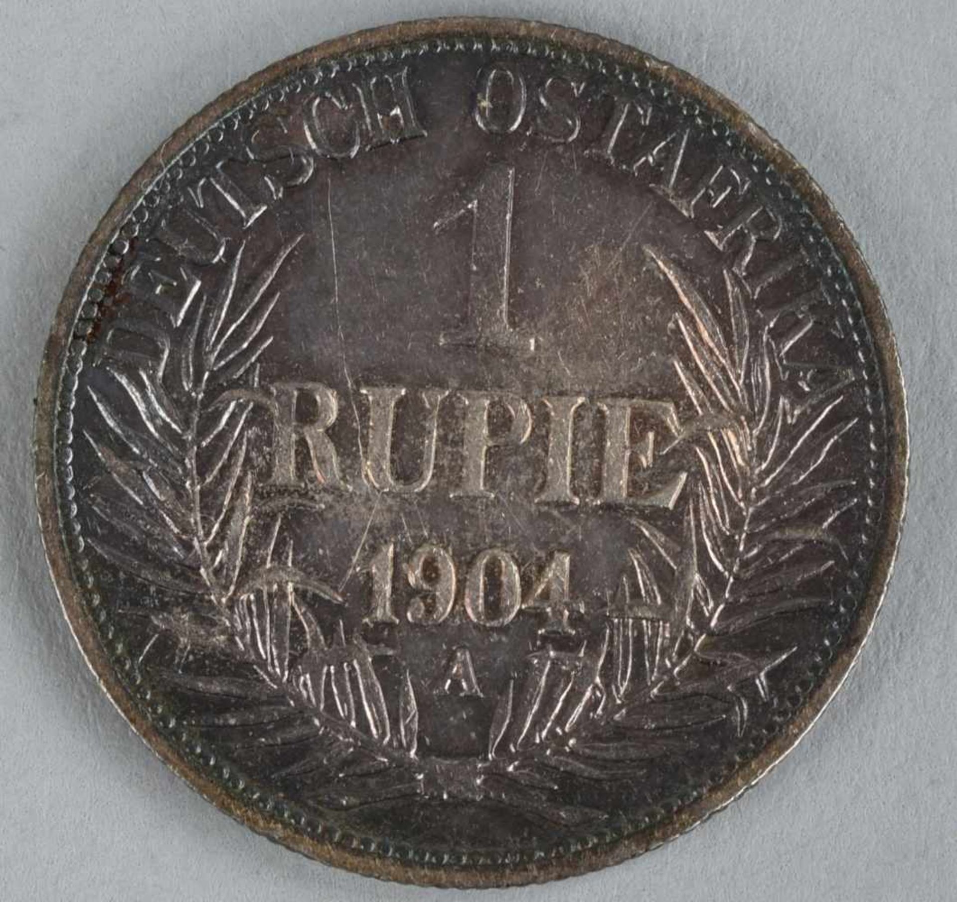 Silbermünze Deutsche Kolonien 1904 1 Rupie in Silber, Deutsch-Ostafrika, av. Wertangabe mit - Bild 2 aus 2