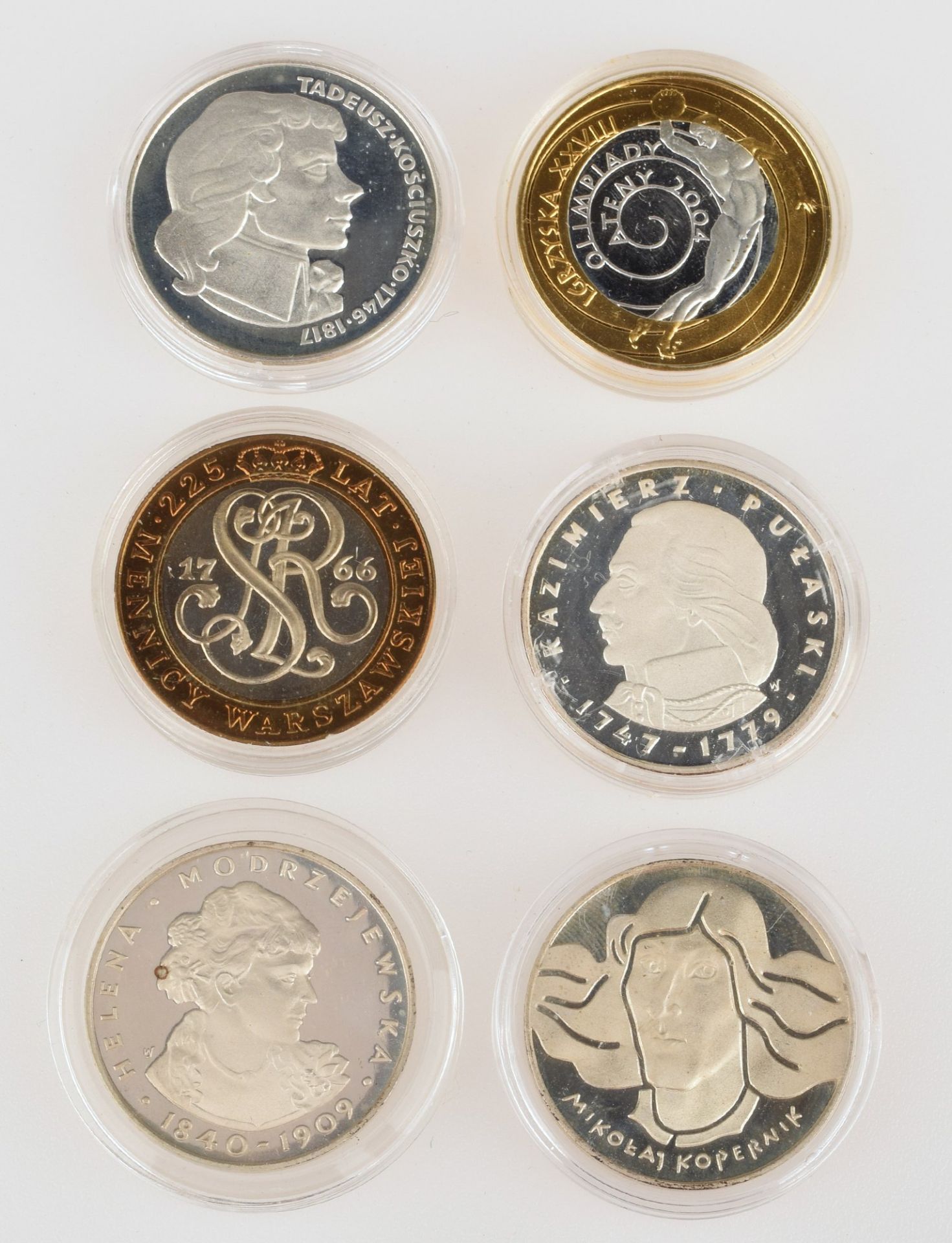 Silbermünzen Polen insg. 5 versch. Ausgaben in Silber, 1 x Bimetall: 1 x 10 Zlotych "Olympische - Image 2 of 3