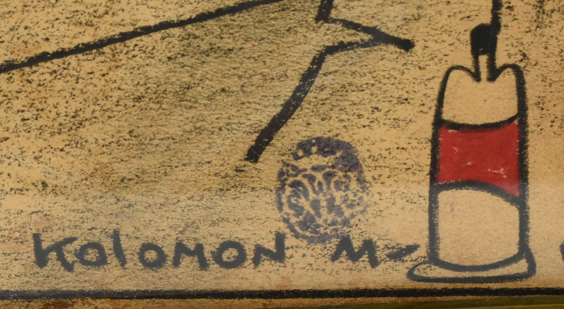 Moore, Kolomon Farbkreide, Barszene, unten rechts signiert und Künstlersignet, gerahmt hinter - Bild 4 aus 4