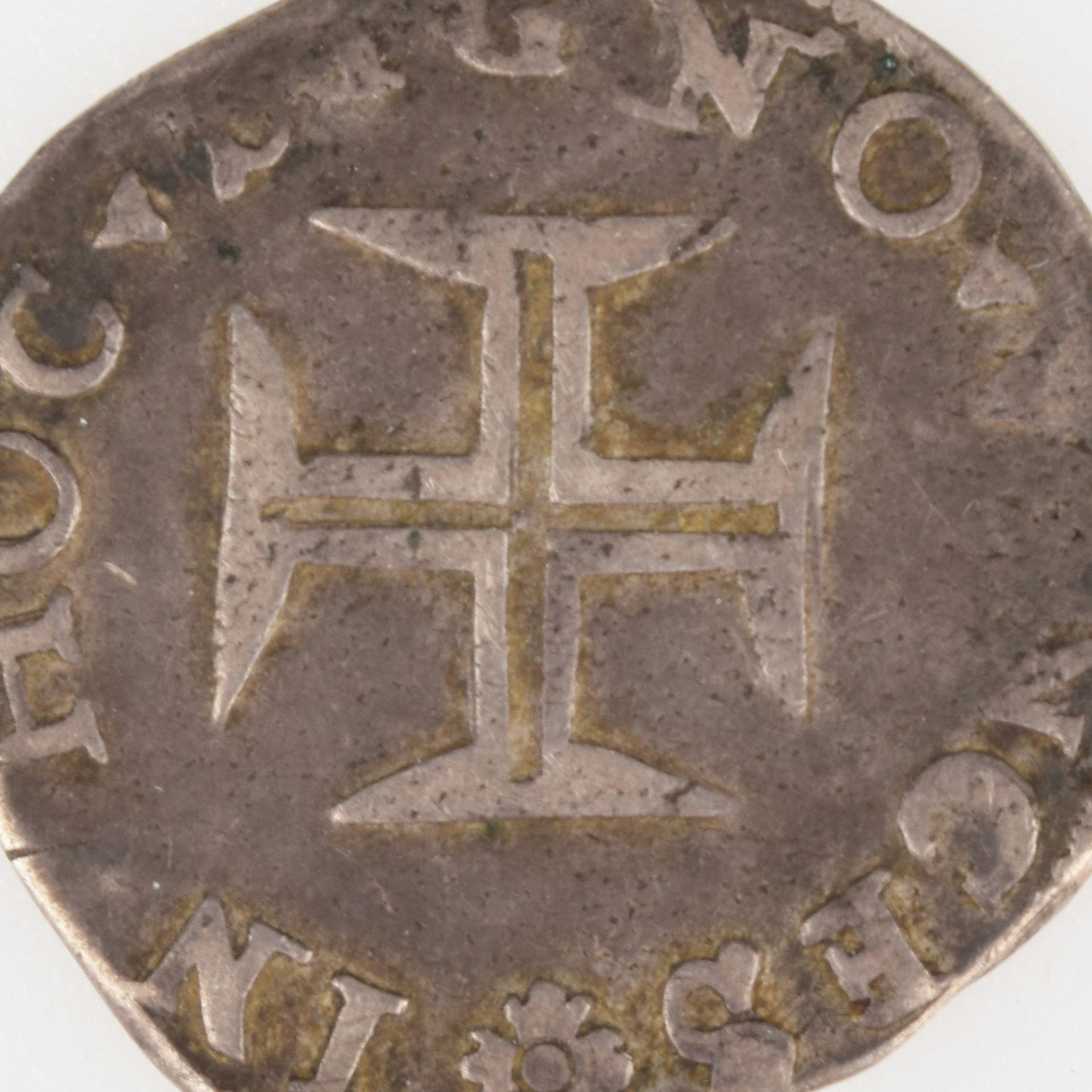 Silbermünze Portugal 16. Jh. Tostao, Königreich Sebastian I. (der Ersehnte, 1557-1578), ca. 7,58