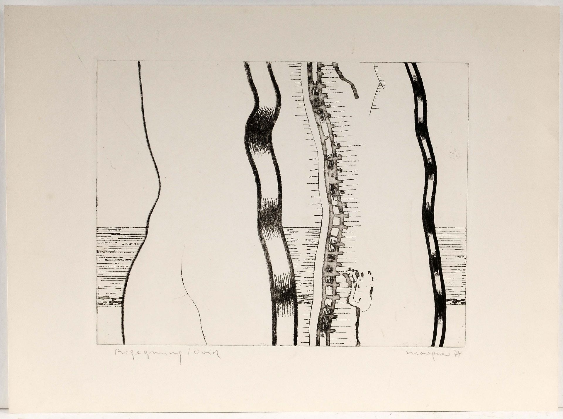 Morgner, Michael (1942 in Chemnitz - tätig ebd.) Radierung auf Bütten, "Begegnung/Ovid", unter dem - Bild 3 aus 3