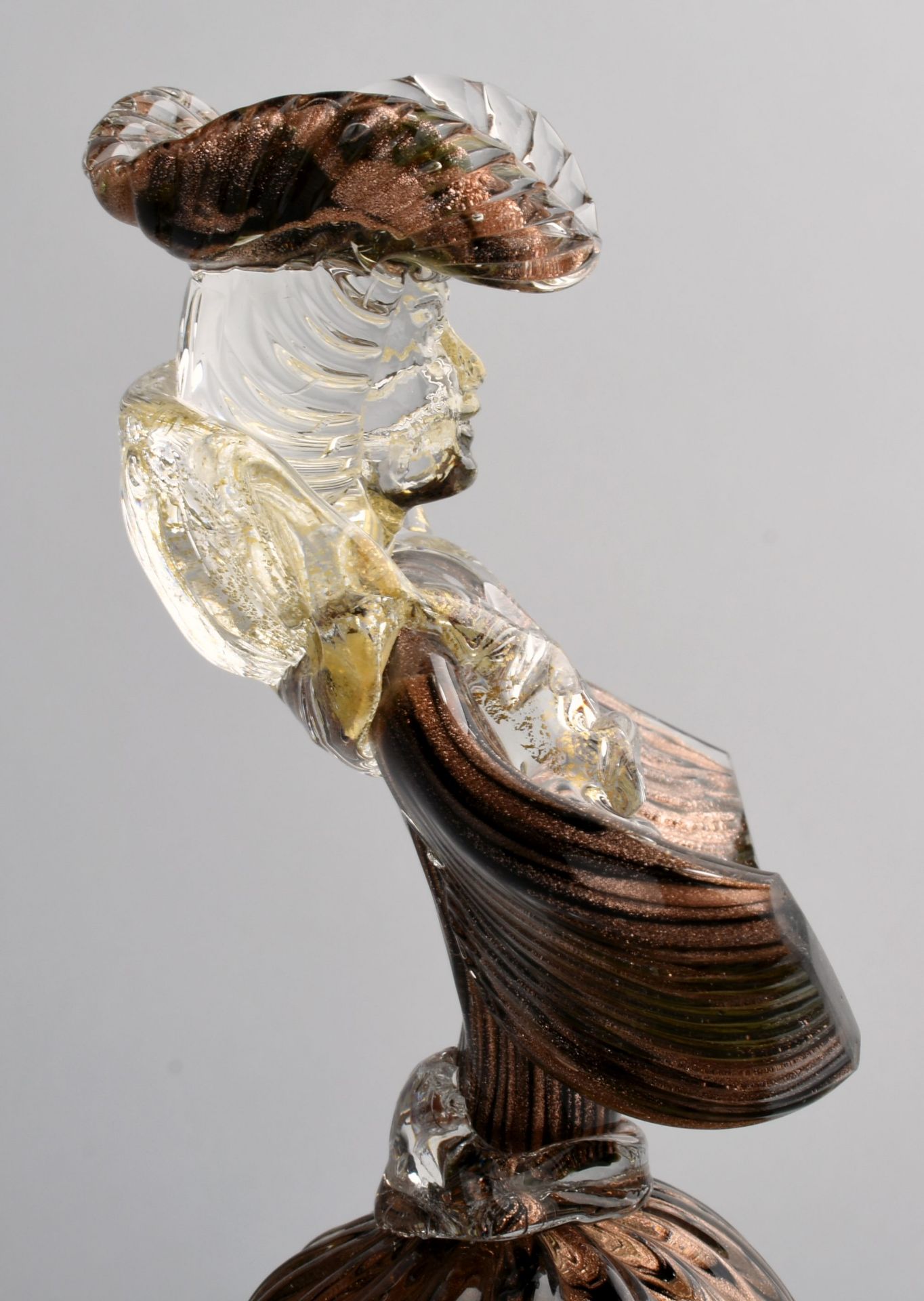 Murano-Figur Standbild eines Edelmannes im Rokokokostüm, aufwendig von Hand gearbeitet, farbloses - Bild 5 aus 5