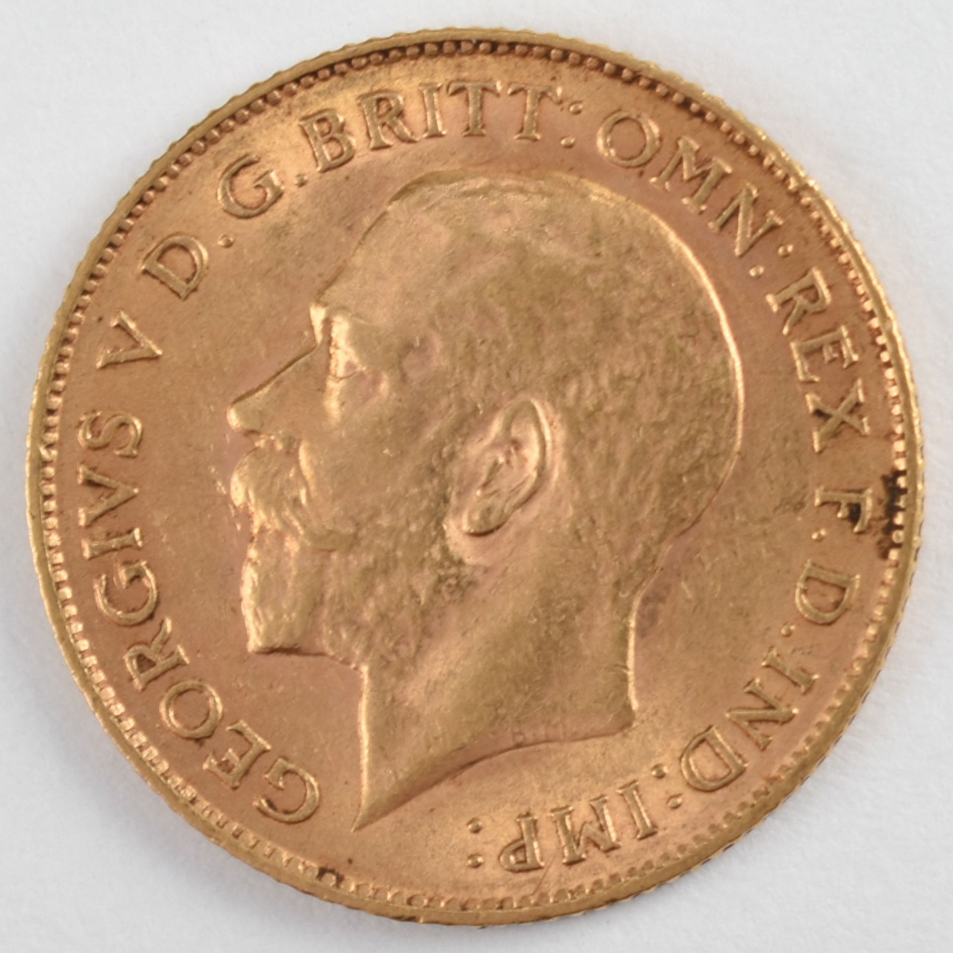 Goldmünze Großbritannien 1911 1/2 Sovereign - 1/2 Pfund in Gold, 3,994 g, 916/1000, D ca. 19,3 mm, - Bild 3 aus 3
