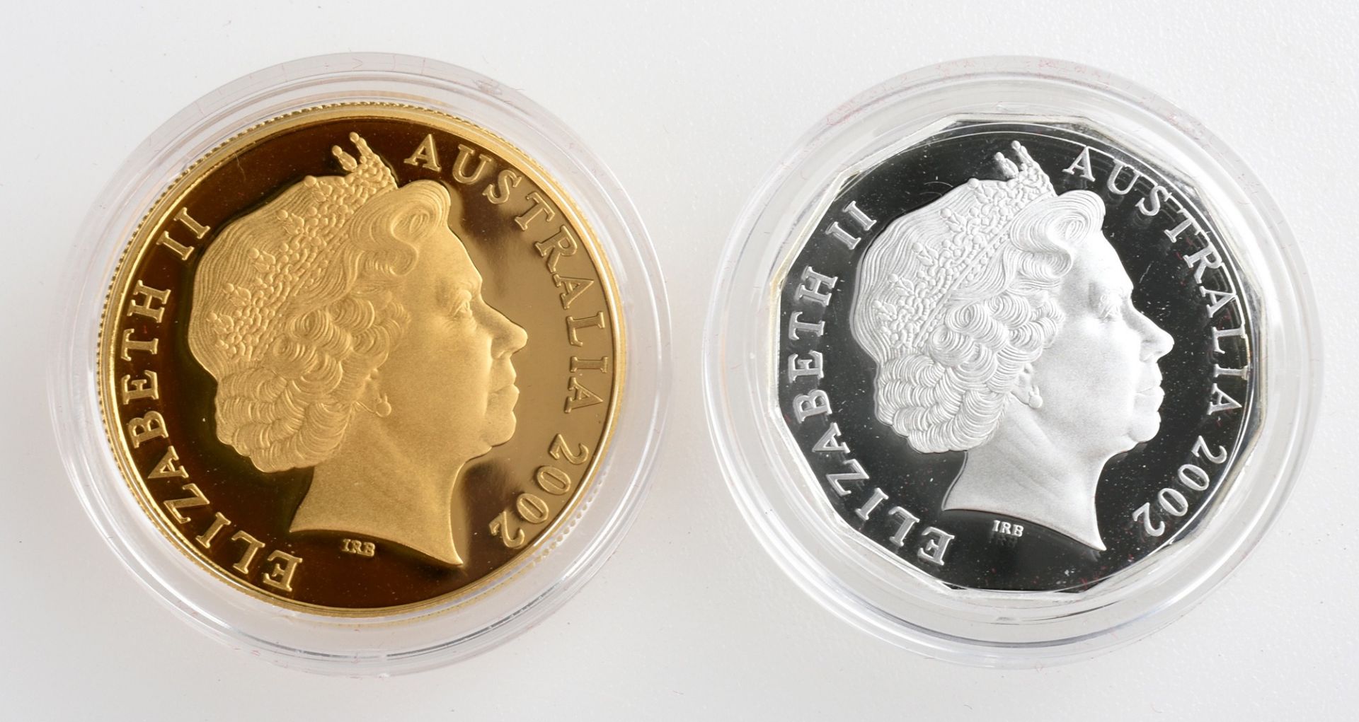 Seltenes Gold- und Silbermünzenset Australien 2002 1 x 100 Dollars in Gold, 999/1000, 1 oz (31,103 - Bild 2 aus 5