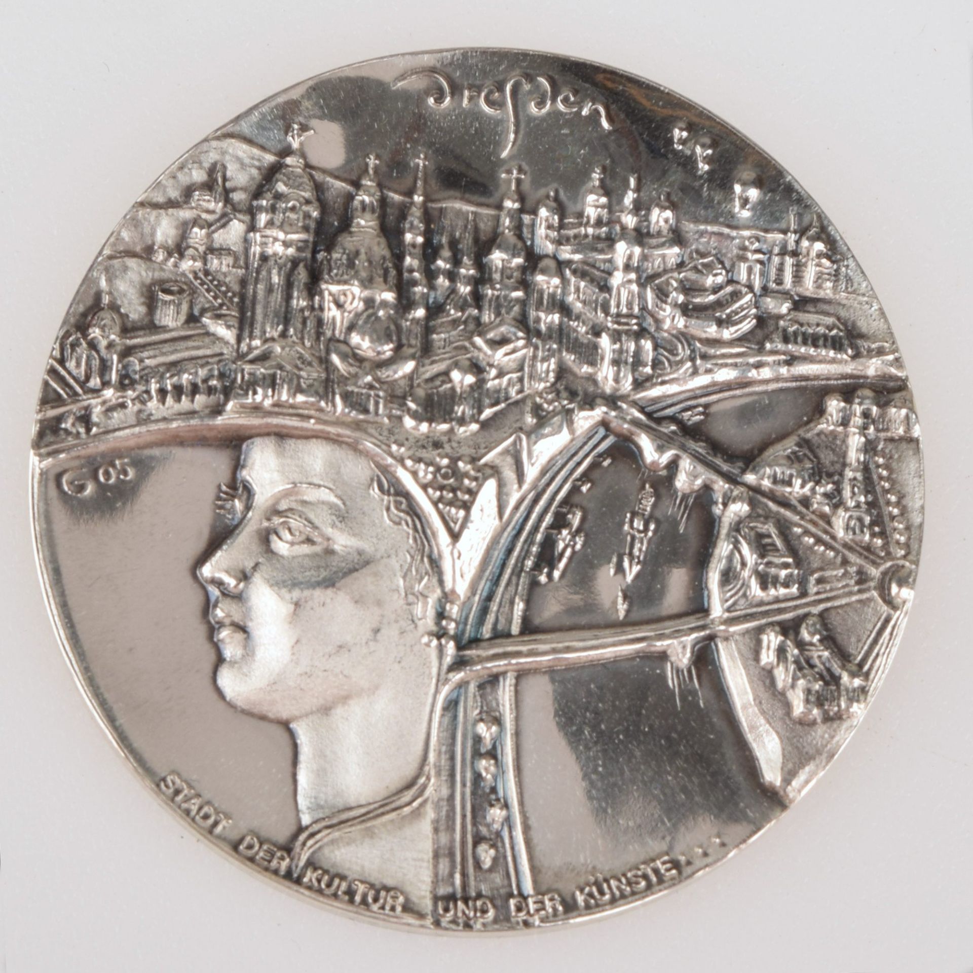 Feinsilbermedaille Sachsen 2006 999/1000, auf die 800-Jahr-Feier der Stadt Dresden 1206-2006, av. - Bild 2 aus 3