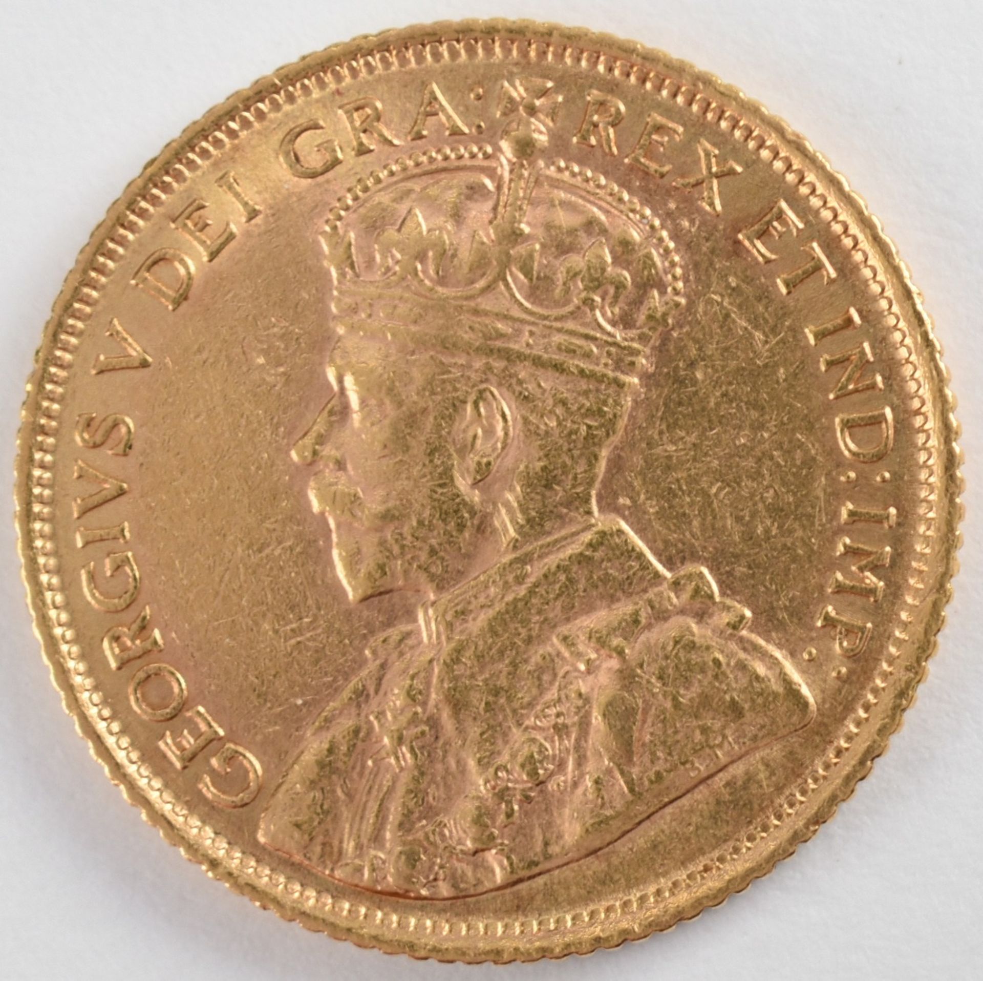 Goldmünze Kanada 1913 5 Dollars in Gold, 900/1000, 8,359 g, av. König George V. Brustbild mit - Image 3 of 3