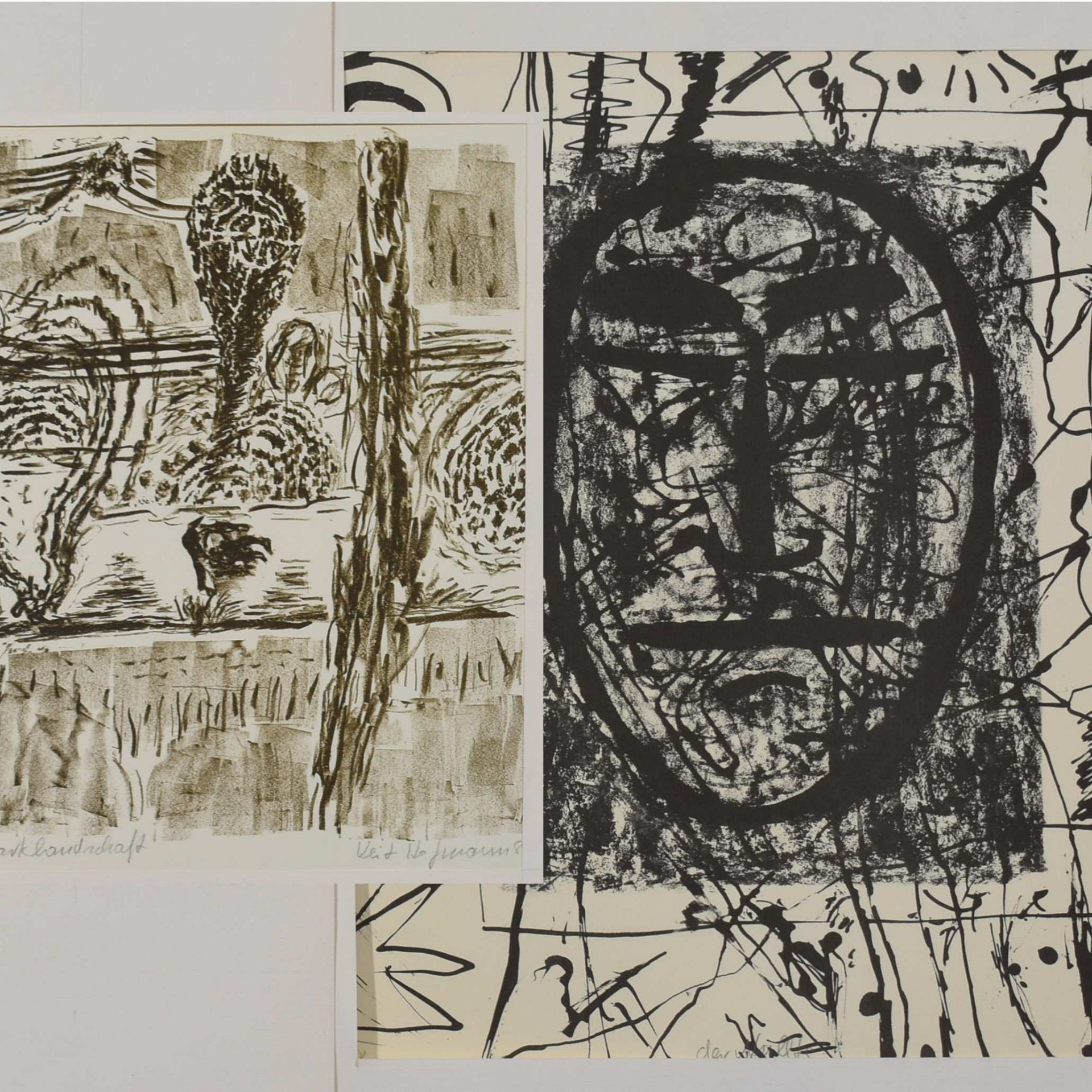 Morgner, Michael (1942 Chemnitz - tätig ebd.) 2 grafische Arbeiten, je Prägedruck und - Bild 4 aus 5