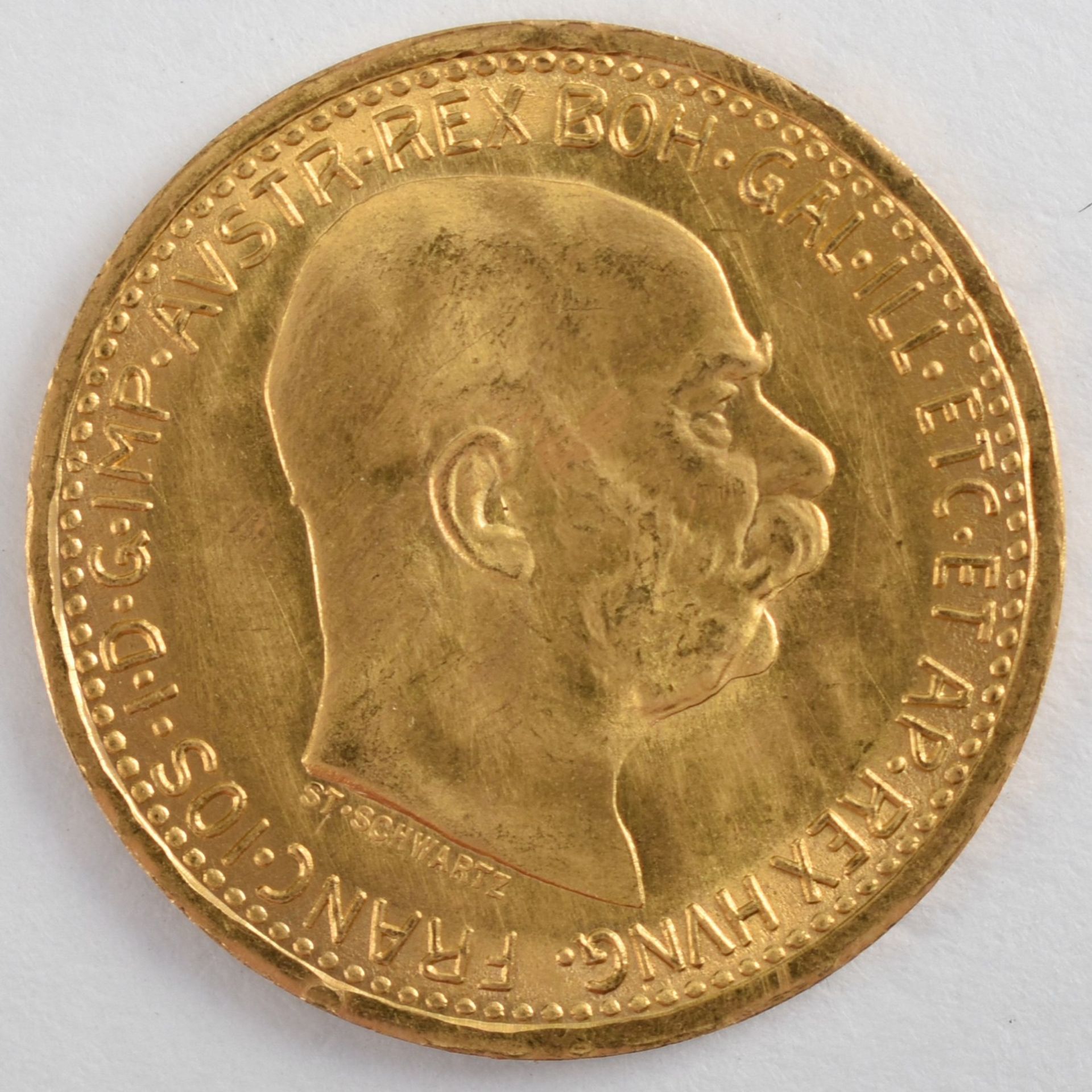 Goldmünze Österreich - Kaiserzeit 1912 10 Kronen in Gold, 900/1000, 3,387 g, D ca. 19 mm, av. Kaiser - Bild 2 aus 3
