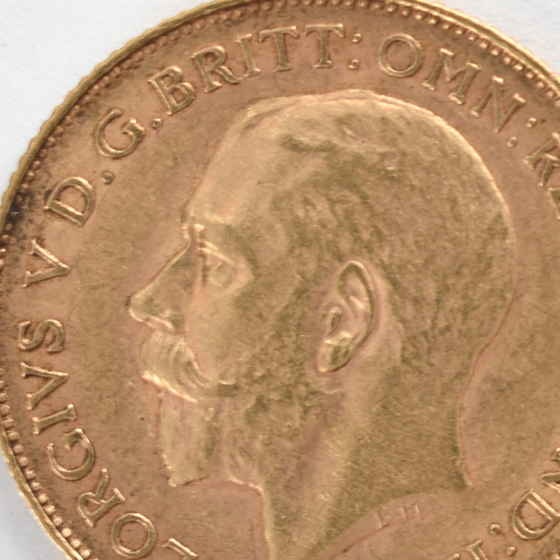 Goldmünze Großbritannien 1925 1/2 Sovereign - 1/2 Pfund in Gold, 3,994 g, 916/1000, D ca. 19,3 mm,