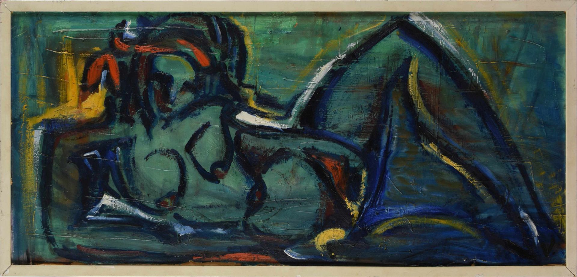 Veersemann, Franz (1910 Brockel - 2006 Rotenburg) Öl/Malpappe, verso betitelt "Blauer Akt" und - Bild 3 aus 3