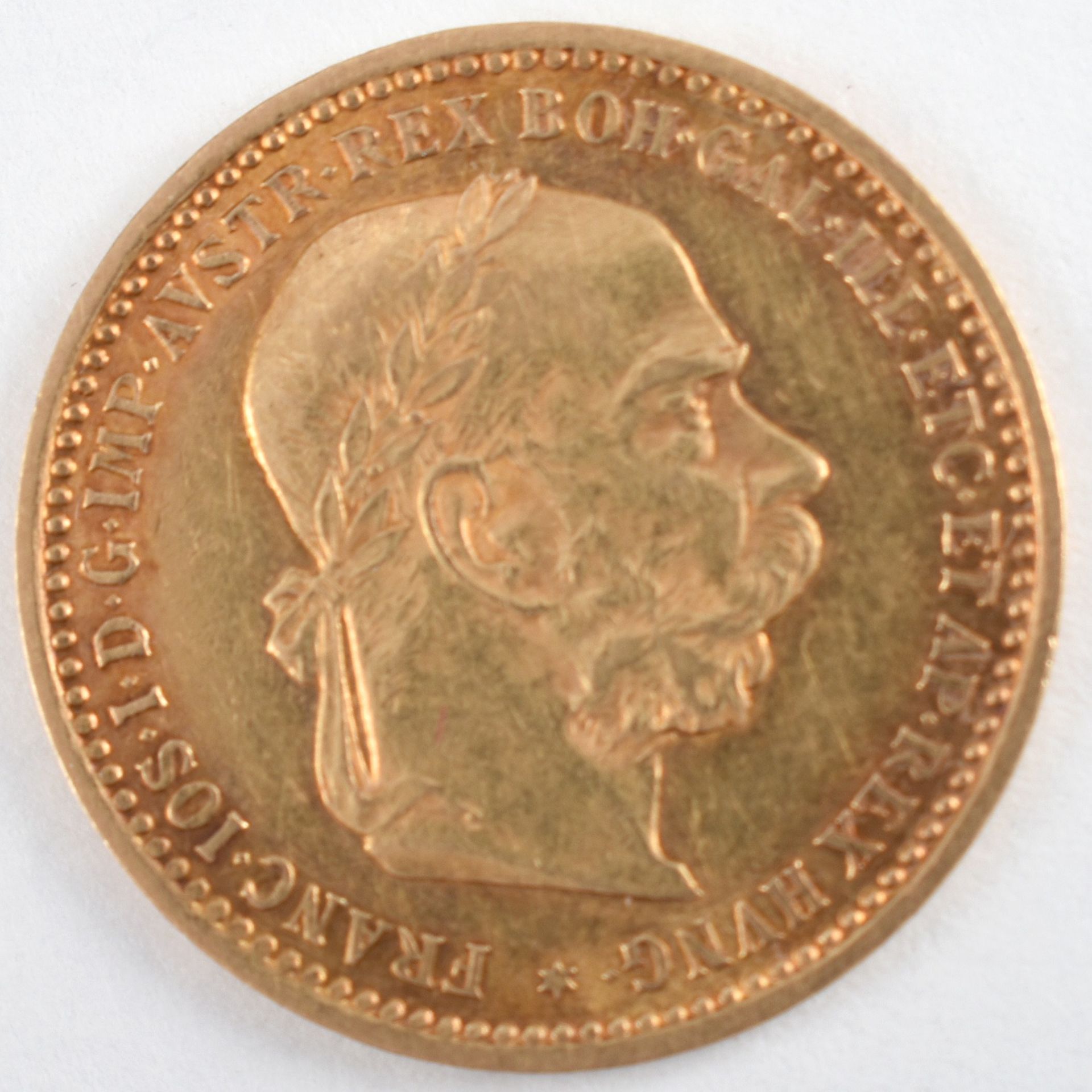 Goldmünze Österreich - Kaiserzeit 1905 10 Kronen in Gold, 900/1000, 3,387 g, D ca. 19 mm, av. Kaiser - Bild 2 aus 3