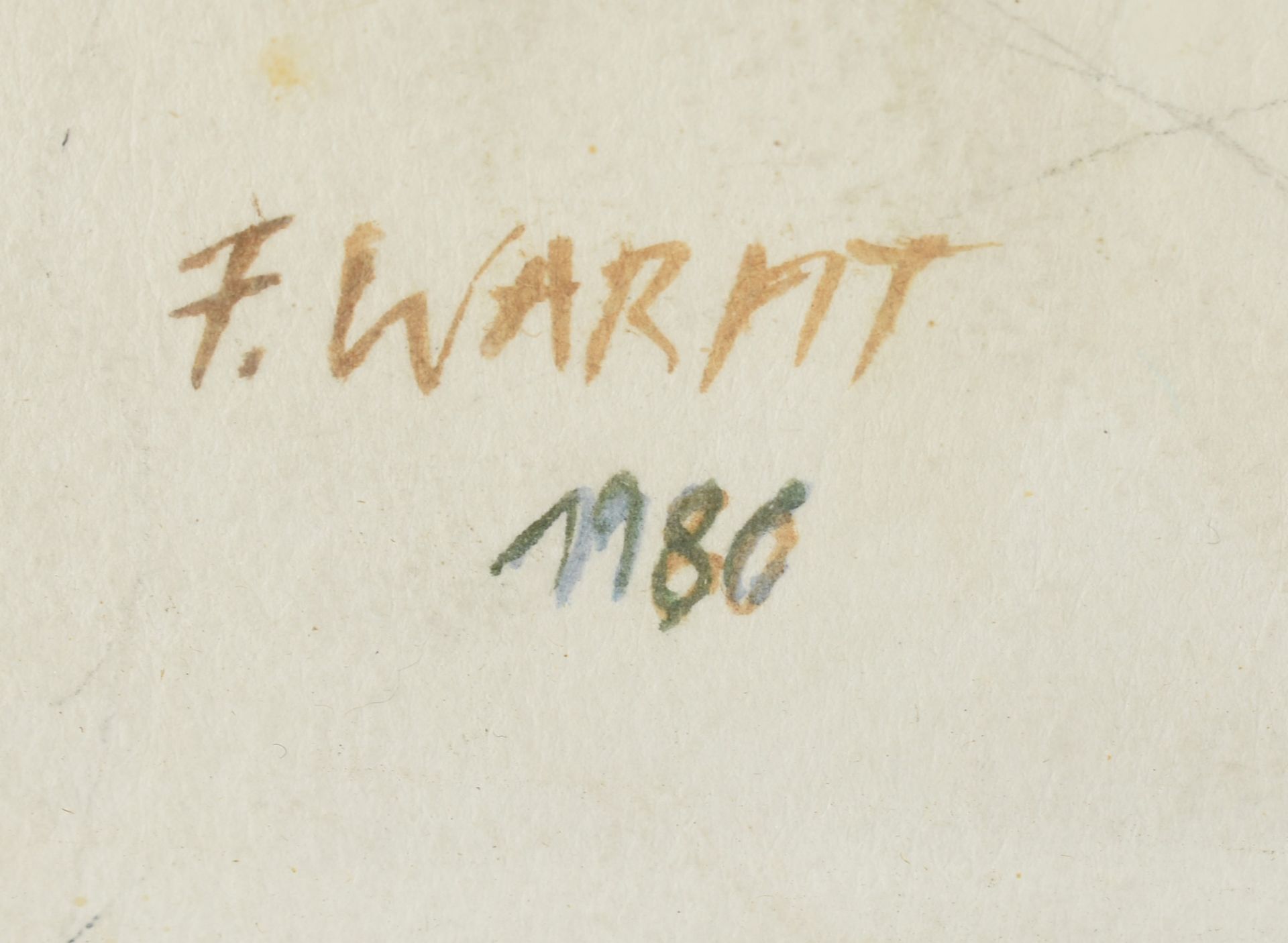 Warmt, Falko (1938 Gera - tätig in Berlin) Farbkreide und Bleistift, o. T., abstrakte - Bild 4 aus 4