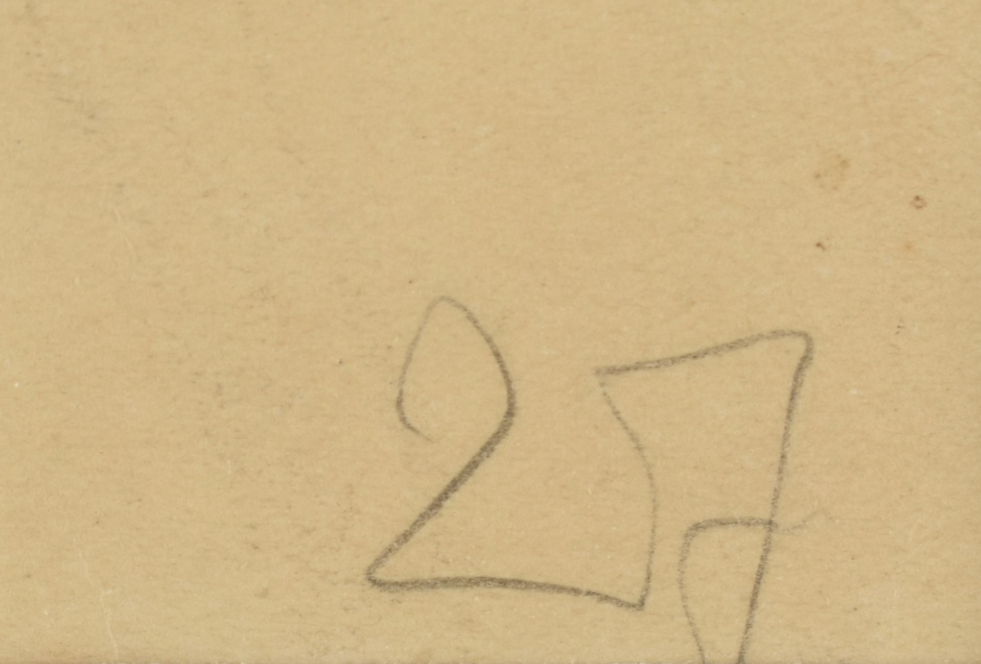 Unsigniert Bleistiftzeichnung, Aktstudie, draller weiblicher Akt mit erhobenen Armen, unten rechts - Bild 4 aus 4