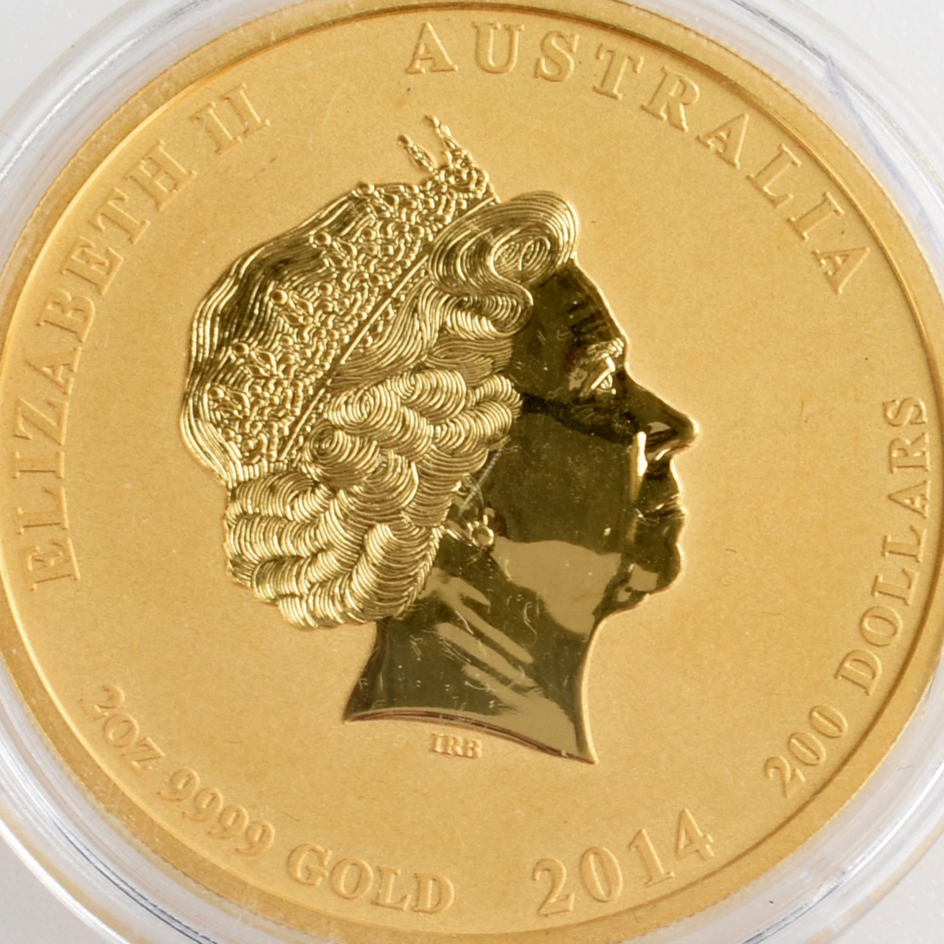 200 Gold-Dollars Australien 2014 200 Dollar in Gold, 999/1000, 2 oz Feingold (62,21 g), av.