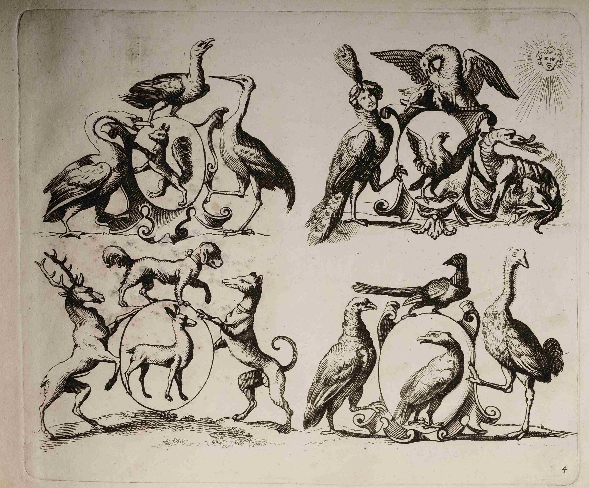Zoophorus Mirabilis" Kupferstiche, insg. 10 Seiten eines Ornamentstichwerks von Pieter Schenk ( - Bild 4 aus 5