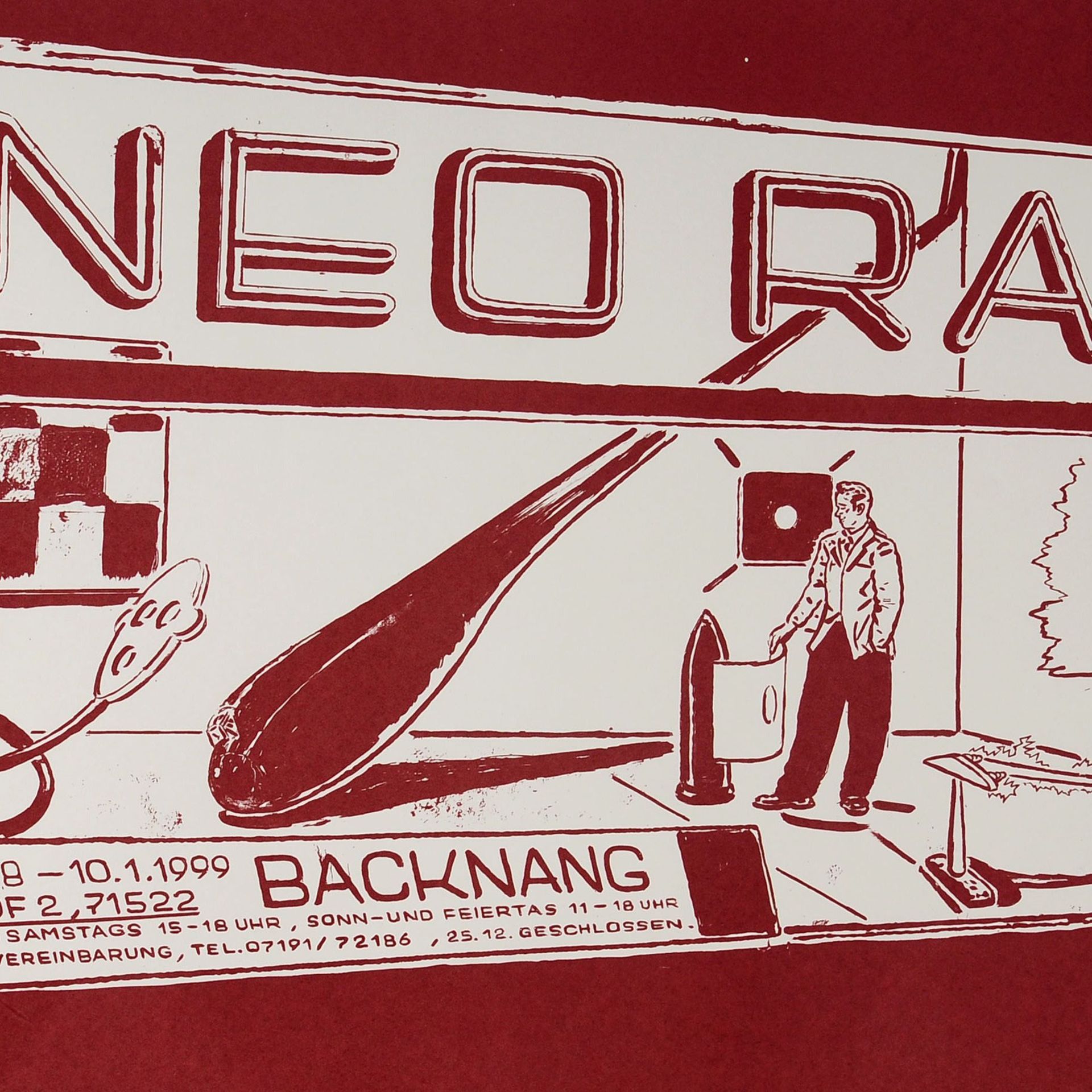 Rauch, Neo (1960 Leipzig - tätig ebd.) Siebdruck in Rot, Plakat zur Ausstellung von Neo Rauch in der - Bild 2 aus 2