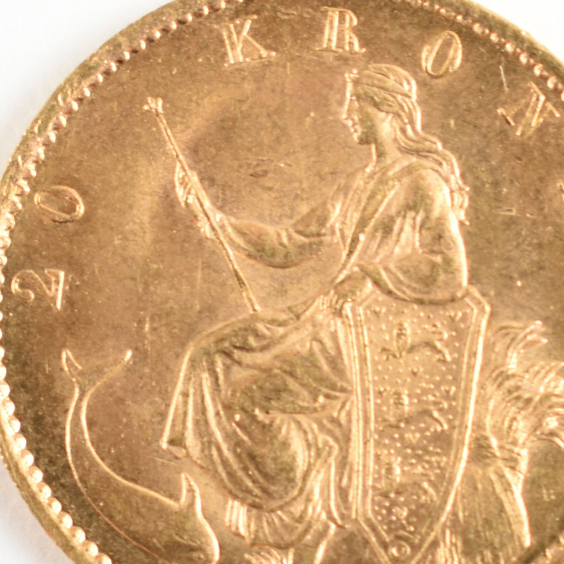 Goldmünze Dänemark 1873 20 Kroner in Gold, 900/1000, 8,96 g, av. Christian IX. König von Dänemark,