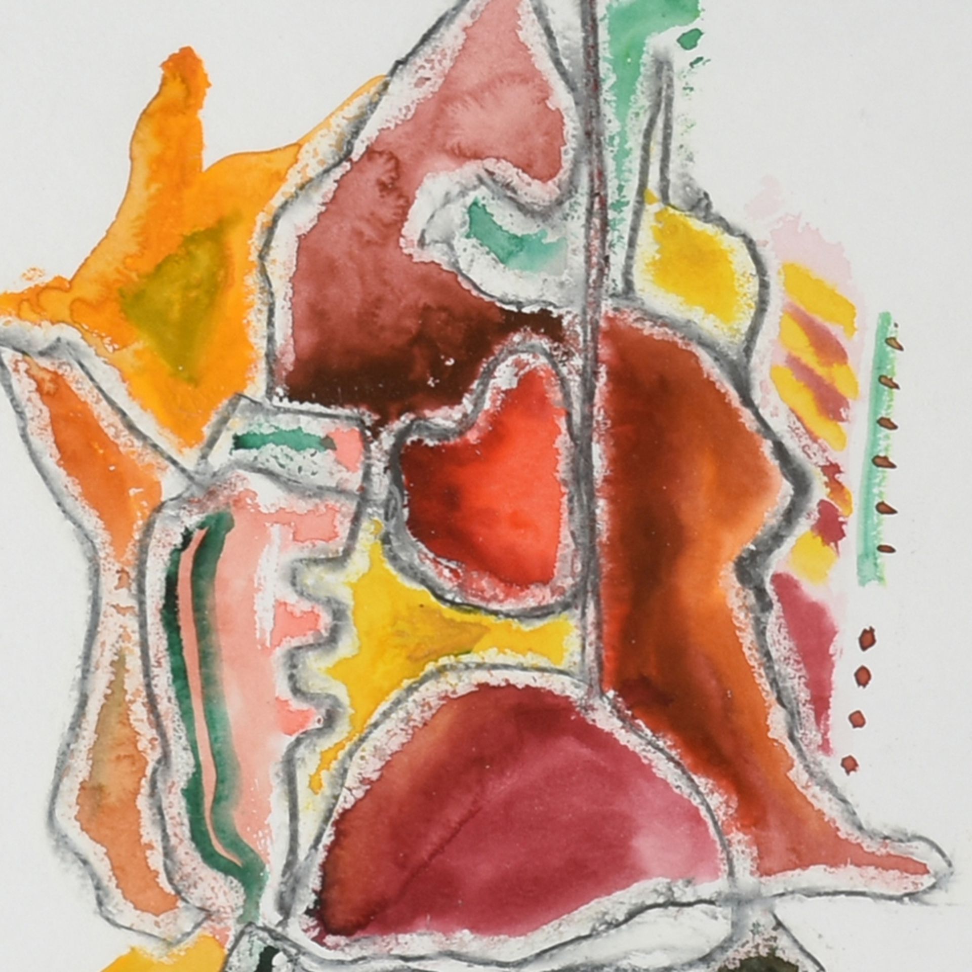 Weise, Ronald (1960 Karl-Marx-Stadt - ) Mischtechnik auf Papier, abstrakte Farbdarstellung, unten in