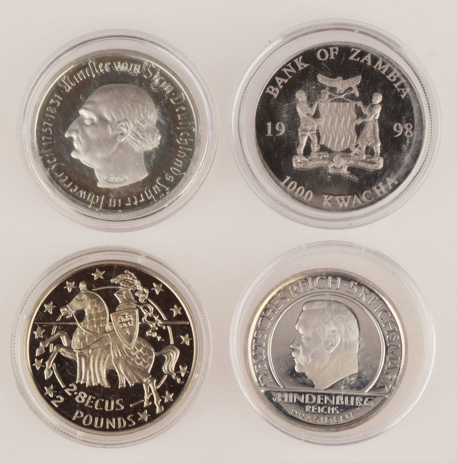 Konvolut Münzen bzw. Gedenkprägungen insg. 4 versch. Ausgaben, 1 x 2 Pfund - 2,8 Ecus Gibraltar - Image 3 of 3