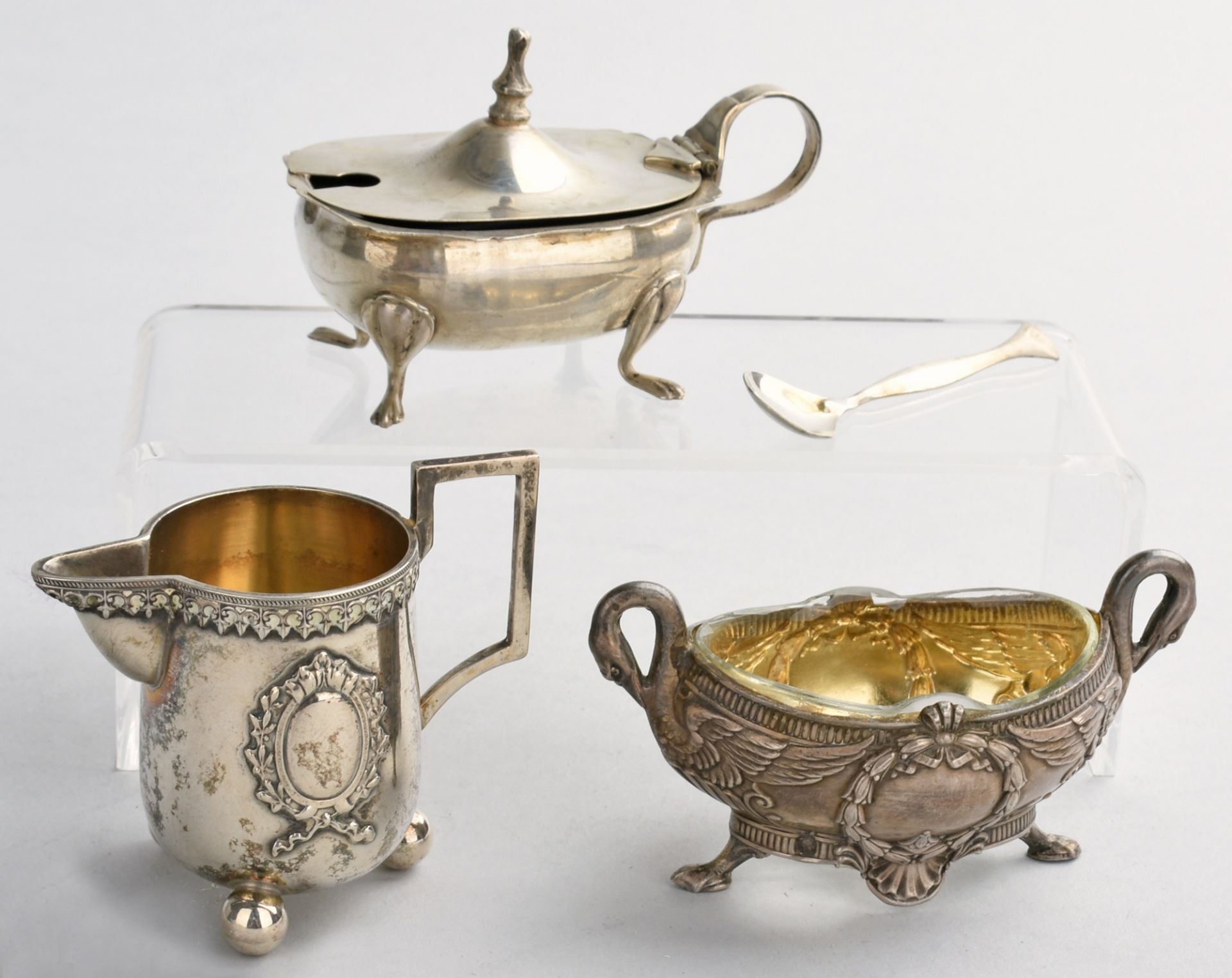 Drei Gewürzbehälter Silber 800, deutsch, italienisch und französisch gemarkt (u.a. Franz Mosgau, - Bild 2 aus 3