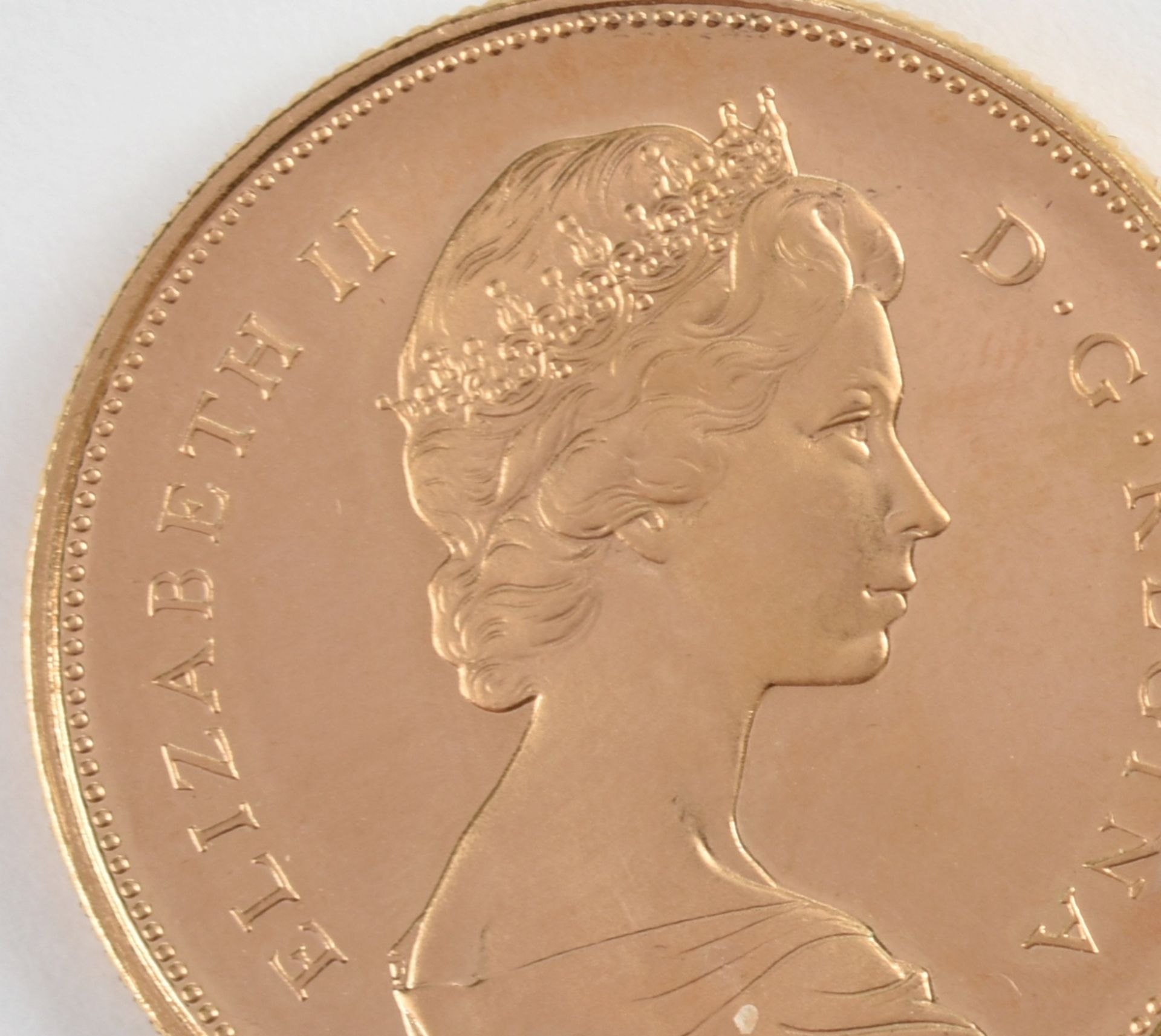Goldmünze Kanada 1967 20 Dollars in Gold, 900/1000, 18,273 g, av. Königin Elisabeth II. Büste rechts